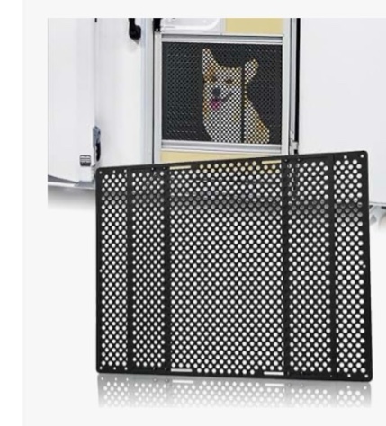 Aluminum Alloy RV Entry Screen Door Grille Adjusts from 22"- 31.5", Adjustable RV Door Screen Protector, Black