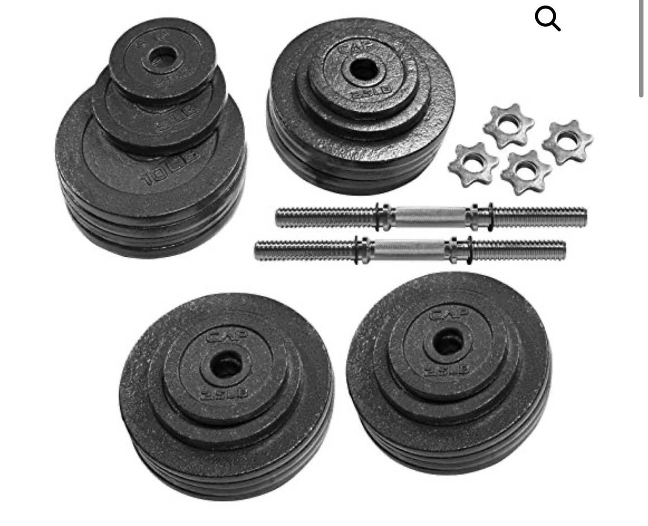 CAP Barbell Adjustable Dumbbell Weight Set Black 200 LB Pair ( Incomplete BOX 3of 3 and 2 of 3 ONLY)