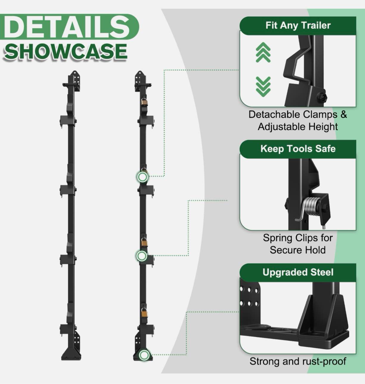 4 Place Trimmer/Weed Eater Rack for Open/Enclosed Trailer Landscape Truck Holder