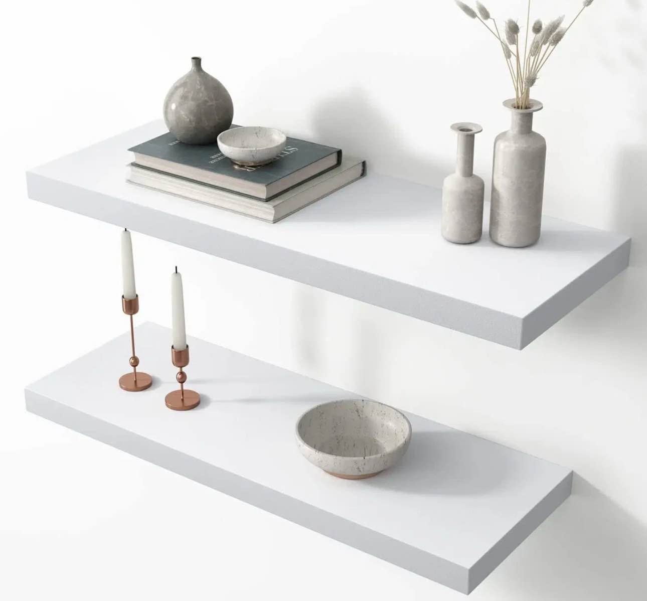 Elbur Wide Wood Floating Shelves Wall Shelf Display Shelves for Bedroom