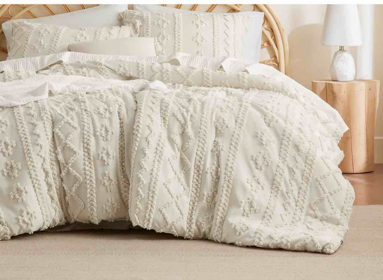 GentleSoft® Boho Deluxe Embroidery Comforter Set - Beige - Queen