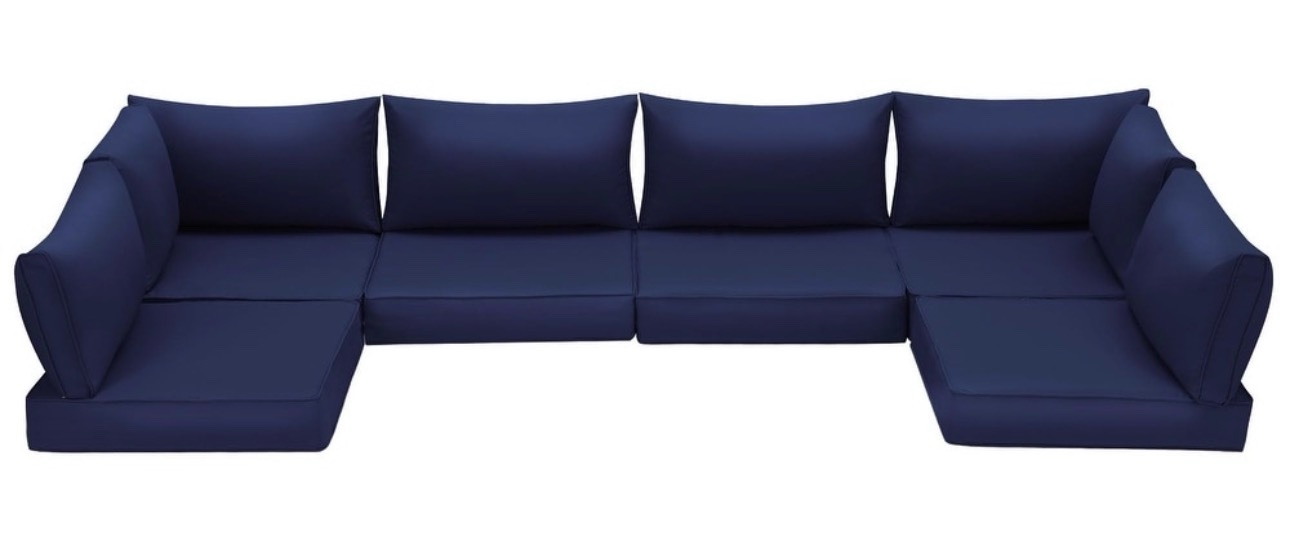 Outdoor Replacement Cushions for Patio Furniture, Waterproof & Non-Slip 4" Sofa Cushions, 6-Seat Conversation Sets, UV-Resistant