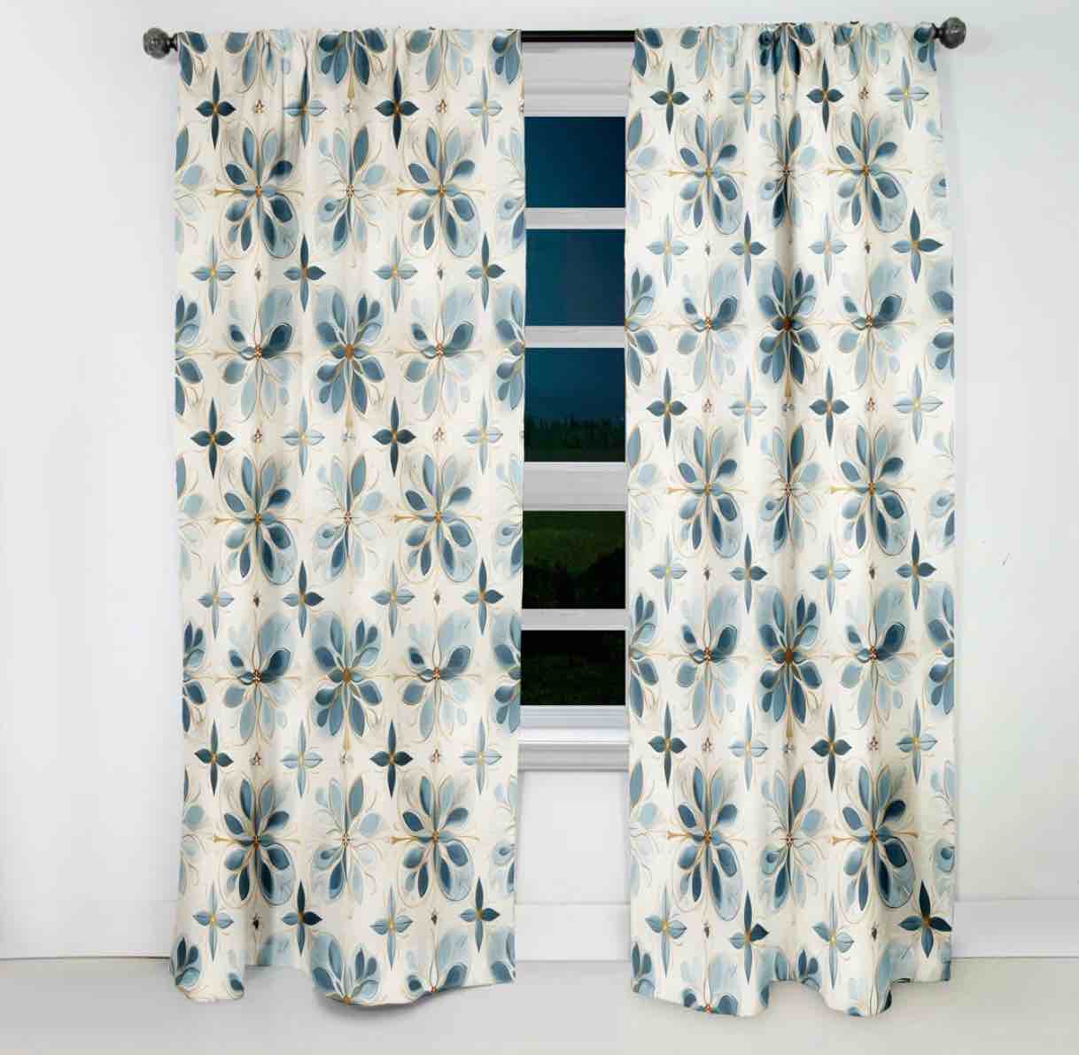 Maltese Mosaic - Damask Curtain - Velvet Room Darkening - 1 Panel