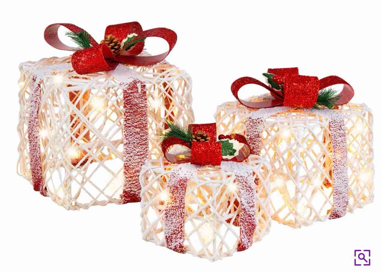 3 - Piece Christmas Present Boxes Festival Lighted Display Set ( Similar to one in stock )