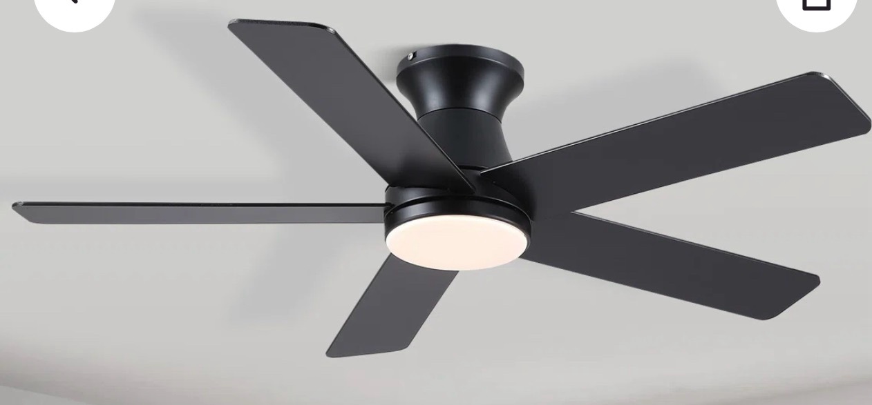 46" 5 - Blade Flush Mount Ceiling Fan with Lights ( Missing Remote)