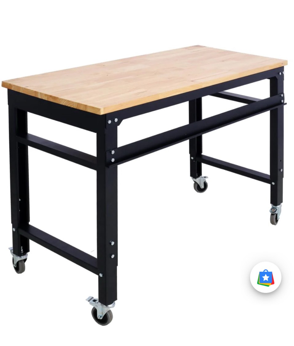 Garvee Work Benches for Garage, 48" Adjustable Height Workbench, Heavy Duty Work Benche