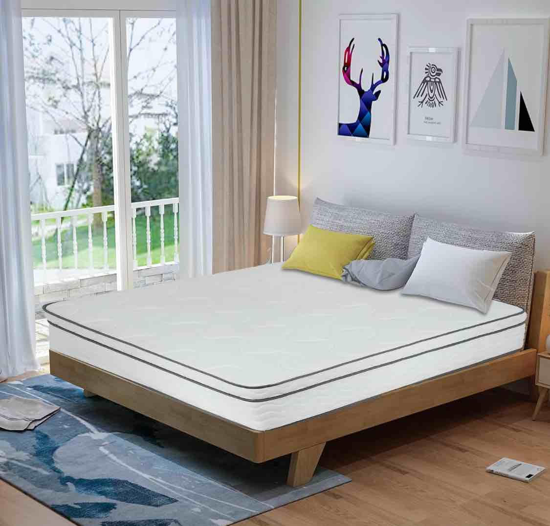 Pressure Relief Innerspring Mattress 10 Inch Full Size Medium Firm Hybrid Spring Mattress with Foam Layer, Cool Sleep Mattress CertiPUR-US Certified, Mattress in a Box,White