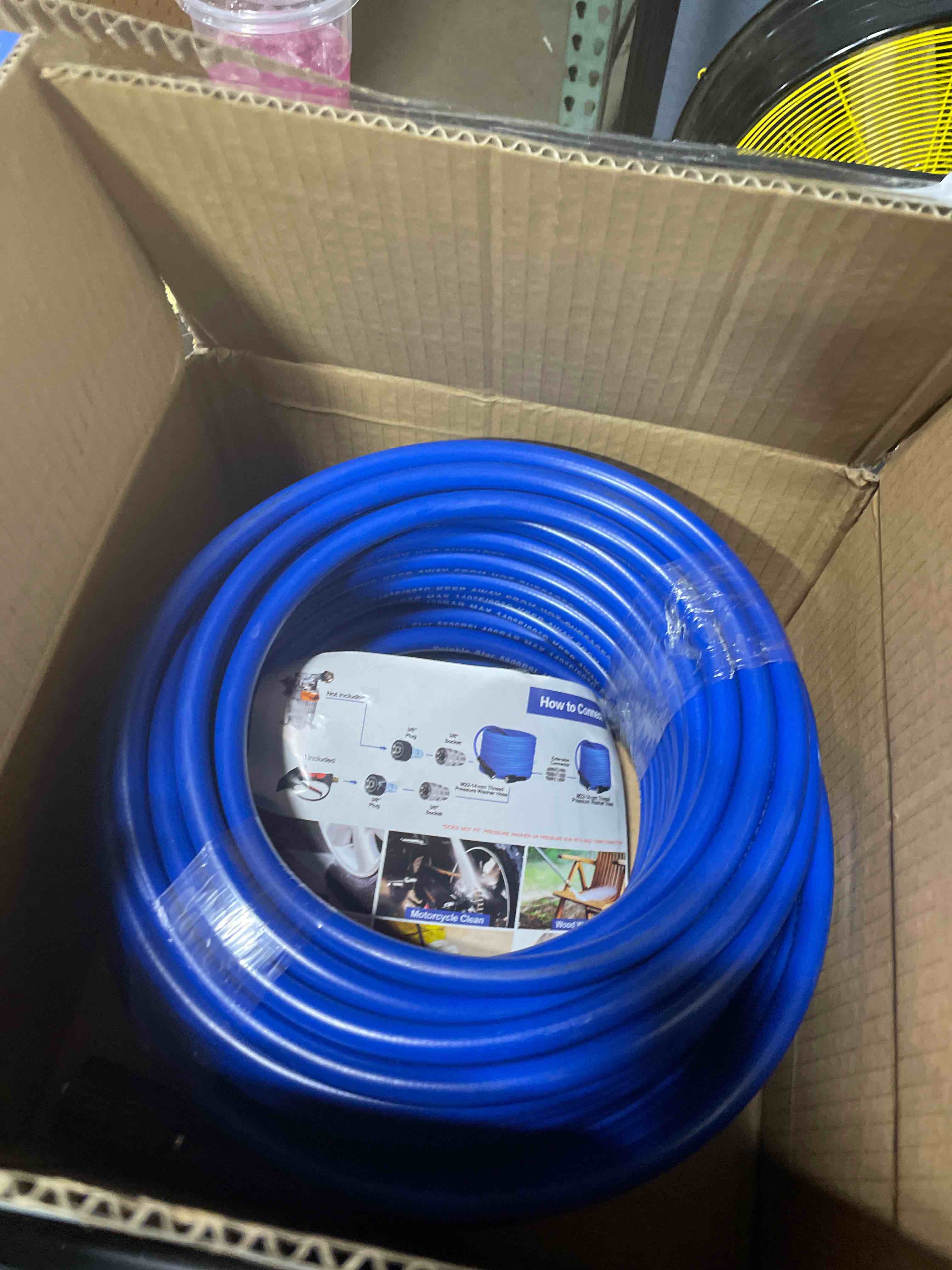 Condition photo showing New/Like New for Twinkle Star Super Flexible Pressure Washer Hose 100ft, 5800 PSI Kink Resistant Power Washer Hose 1/4 in., Replacement Power Wash Hose with Stainless Steel M22 and 3/8" Quick Connection Kit 100 FT A