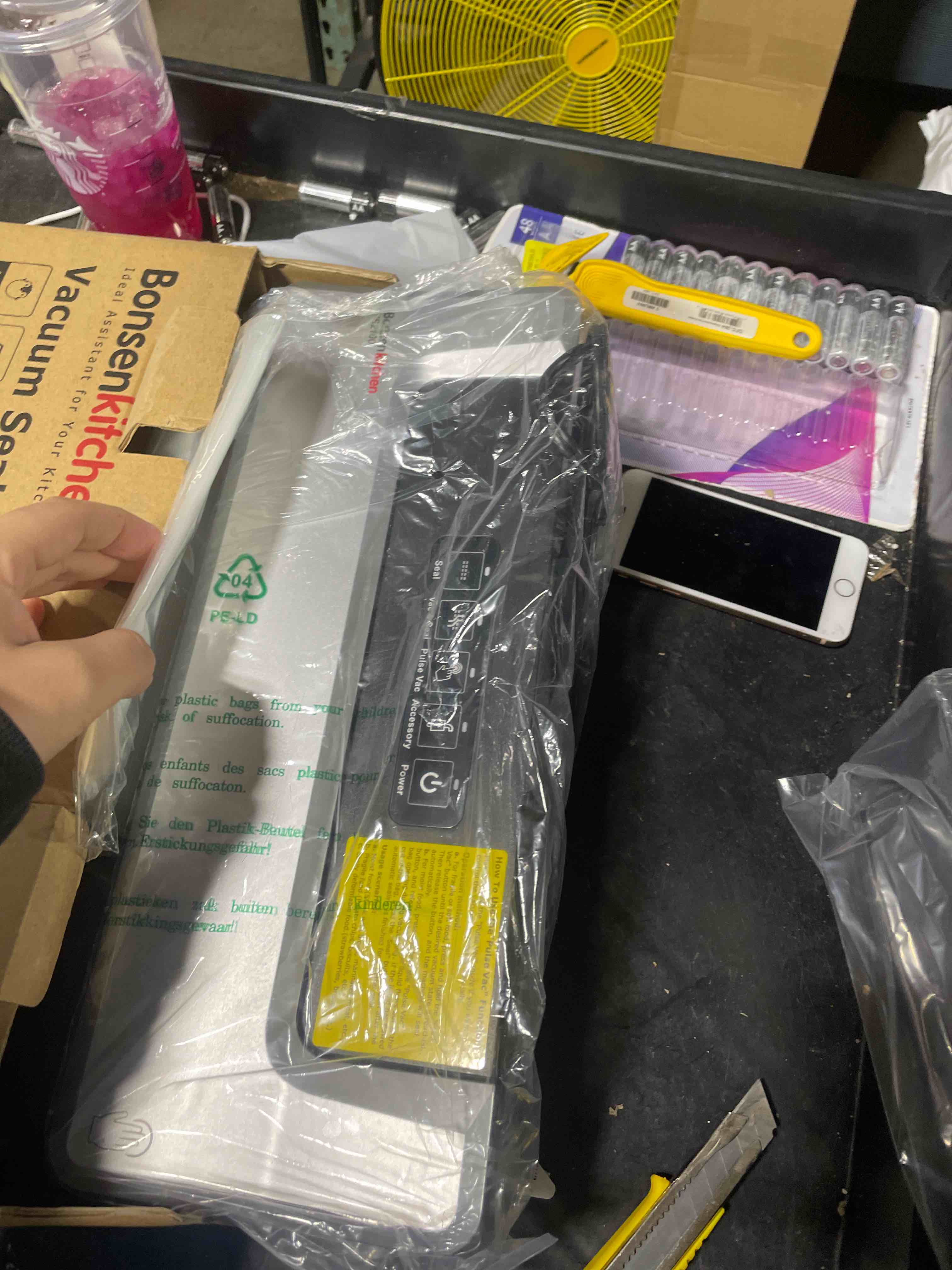 Condition photo showing New/Like New for Bonsenkitchen Vacuum Sealer Machine with 40 Bags | Compact Food Sealer for Kitchen Storage & Meal Prep | Multiple Modes?? | External Vacuum System, Silver?? Silver Machine + 40 Bags