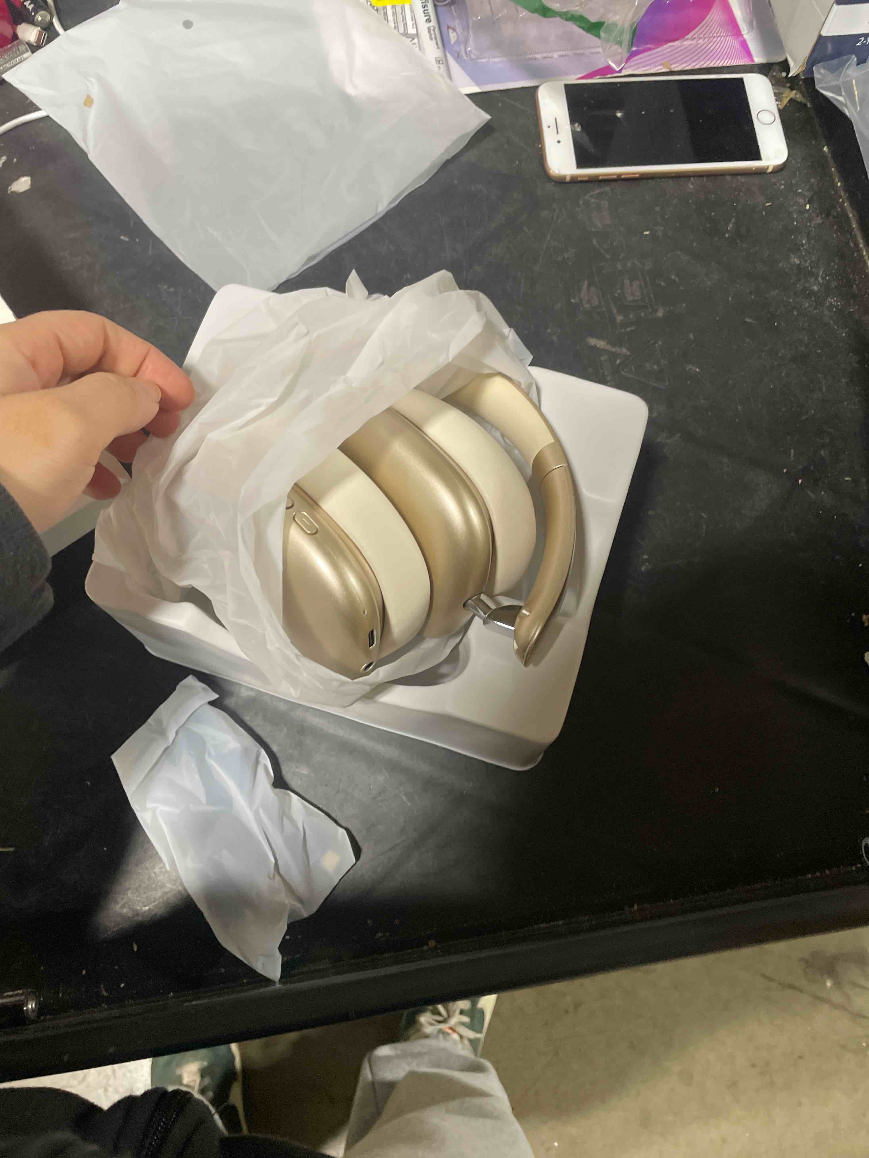 Condition photo showing New/Like New for Wentronic Y01 Wireless Noise Canceling Headphones Bluetooth 5.3 Over Ear Headphones with Microphone, Hi-Res Audio, 48H Playtime, Foldable Comfortable Earpads,Compatible with iOS,Android,PC, Starlight