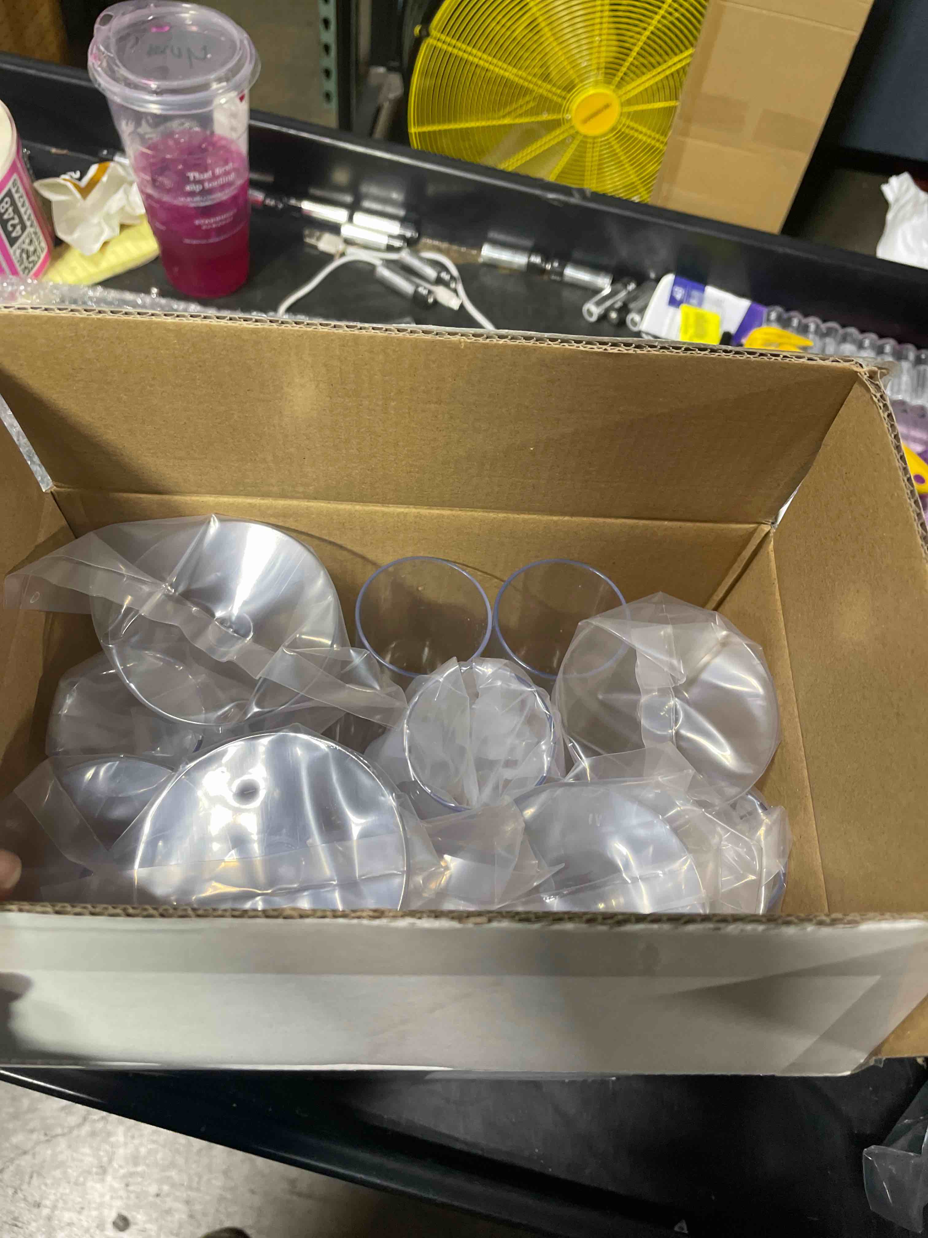 Condition photo showing New/Like New for Ciaell 12 Pack Plastic Champagne Flutes - 6 Oz Clear Disposable Champagne Glasses - Square Plastic Toasting Glasses for Party Anniversary Wedding