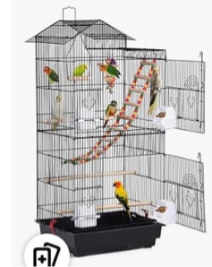 yaheetech 39-inch roof top large flight parrot bird cage for small quaker parrot cockatiel sun parakeet green cheek conure budgie finch lovebird canary pet bird cage w/toys