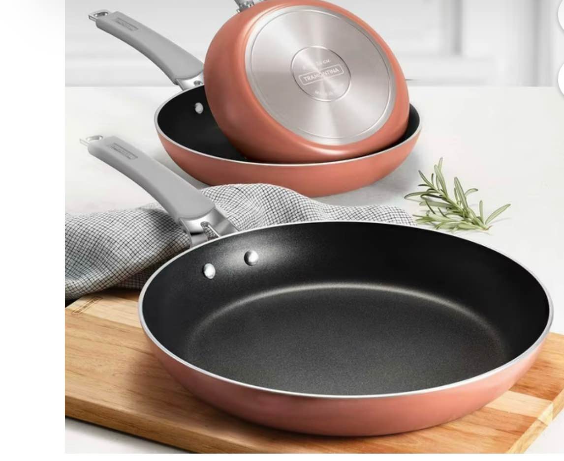 tramontina 3-pack fry pans with nonstick interior, assorted colors