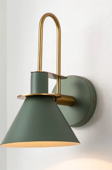 Jacoline 1-Light Cone Armed Sconce Finish Green 