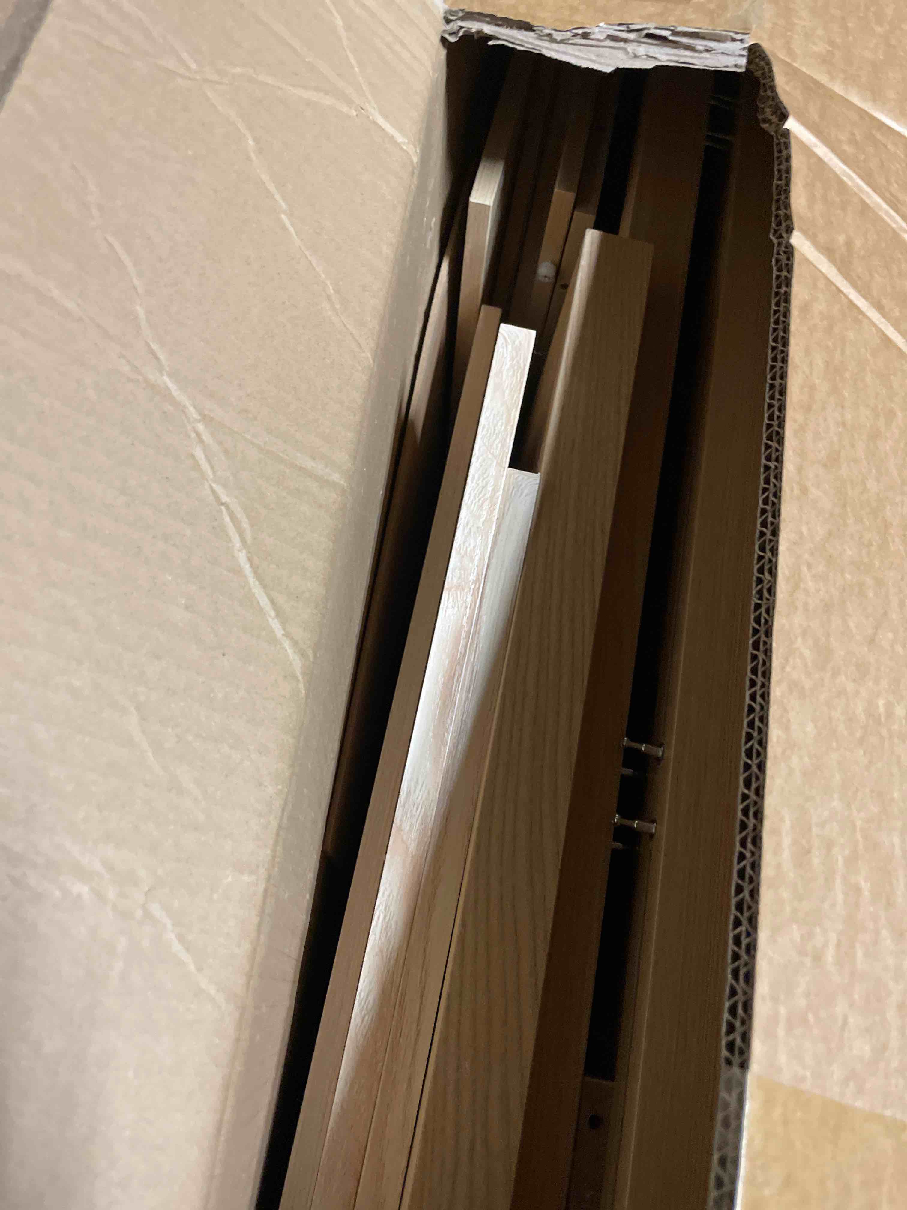 Condition photo showing As Is for 71" Tall Arched Kitchen Pantry,Modern Fluted Wood Storage Cabinet with Doors,Adjustable Shelves,Organizer, Versatile Cupboard for Kitchen,Living Room,Dining Room,Bathroom,Wood