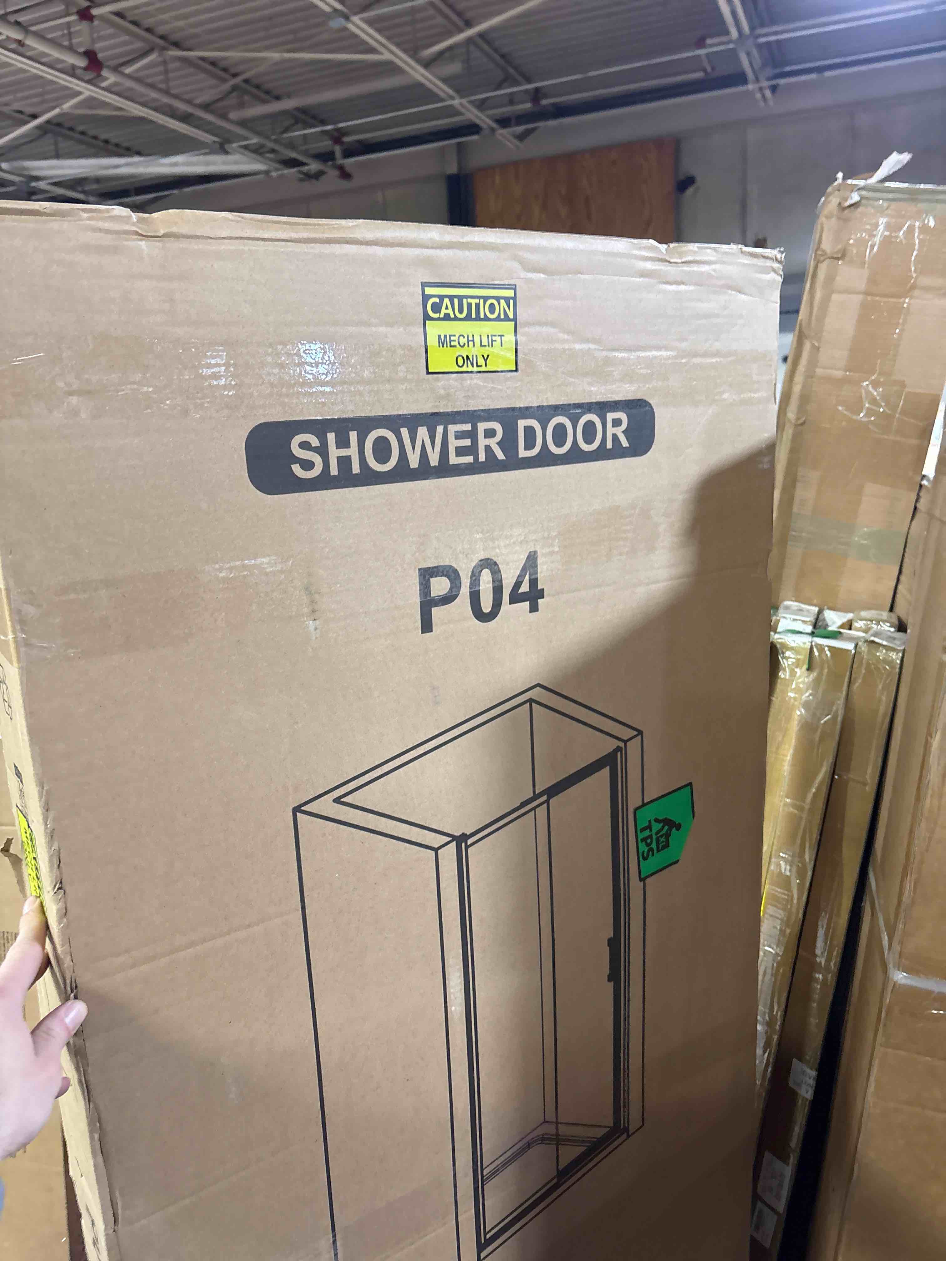 Condition photo showing Good Condition for 27-30" W x 72" H Pivot Swing Glass Shower Doors, 180° Rotating Retractable Bathroom Shower Door, Frameless Sliding Extended Bypass Shower Door with 3/16"(5mm) Clear SGCC Tempered Glass Polished Chrome