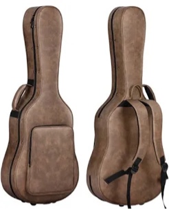 CAHAYA Acoustic Guitar Case Waterproof Hardshell 0.8in Thick Padding Waterproof PU Design Easy Cleaning with 3 Pockets and Storage Box Inside Guitar Hard Case for 40 inch Acoustic Guitar