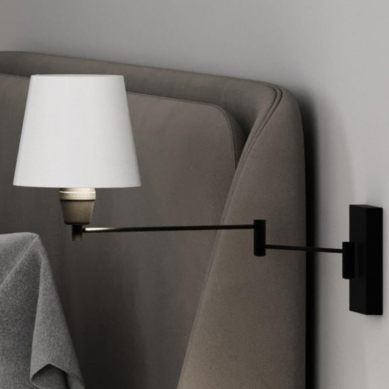 Avec Seymour Collection Modern Farmhouse Matte Black Wall Indoor Sconce with White Fabric Shade