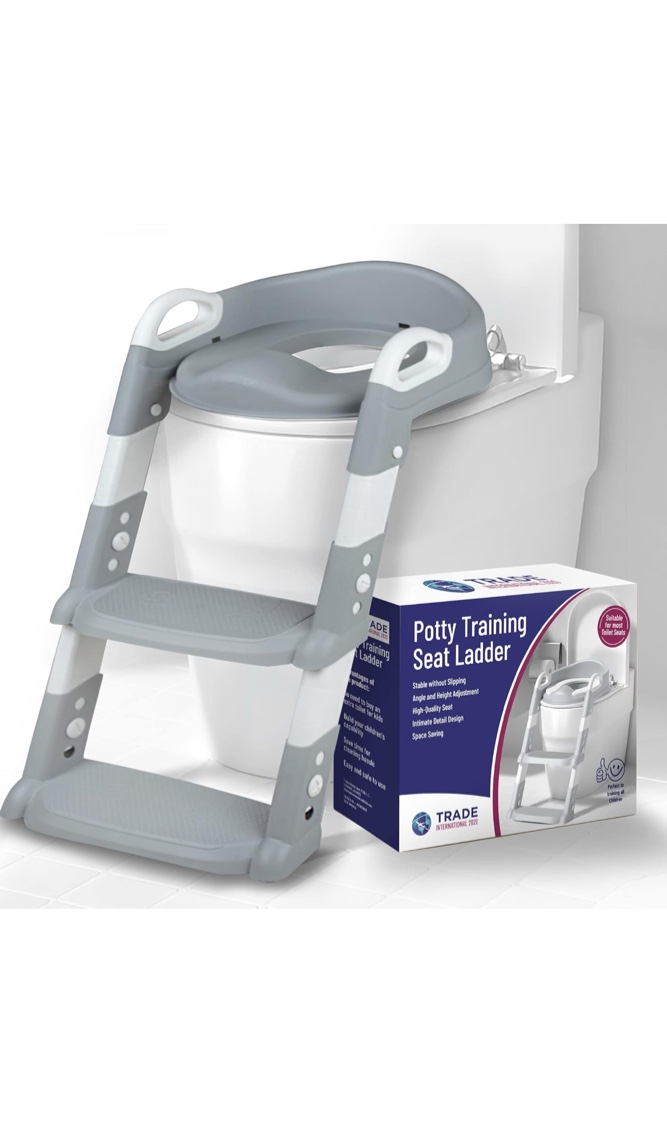 baby potty solution - potty training toilet seat - adjustable foldable toilet seat for toddlers - with step, anti slip handles & pads - safe for boys & girls