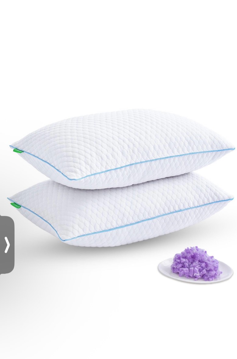 shredded memory foam pillows for sleeping 2 pack - cooling bed pillows king size set of 2 - firm pillow for side and back sleepers adjustable gel pillow with removable cover 