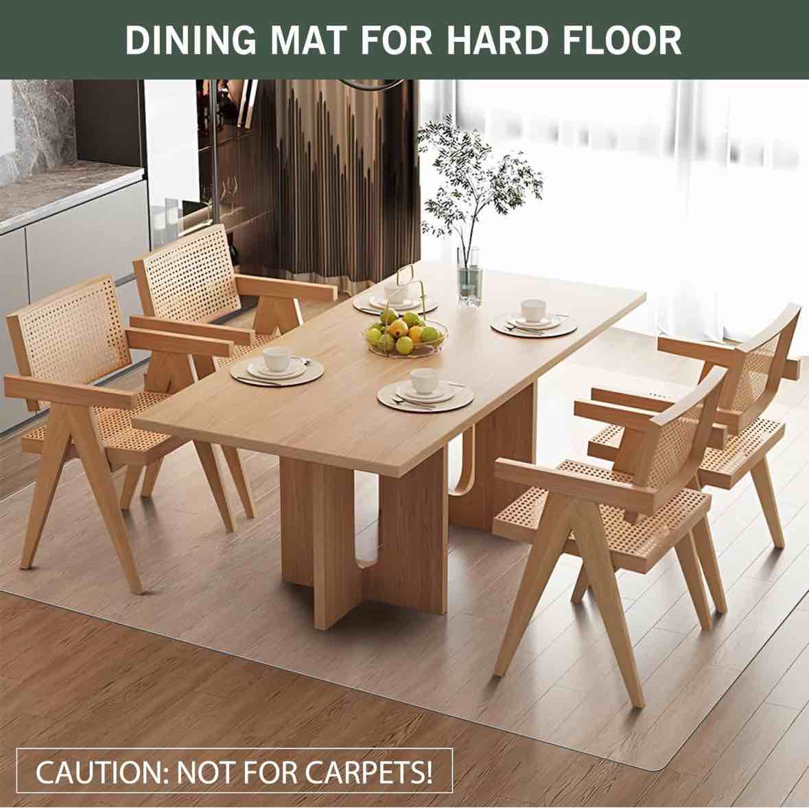 tixpol Area Rug for Living Room, 8'x12' Clear Area Rug for Dining Room, Non-Slip Waterproof Vinyl Fl