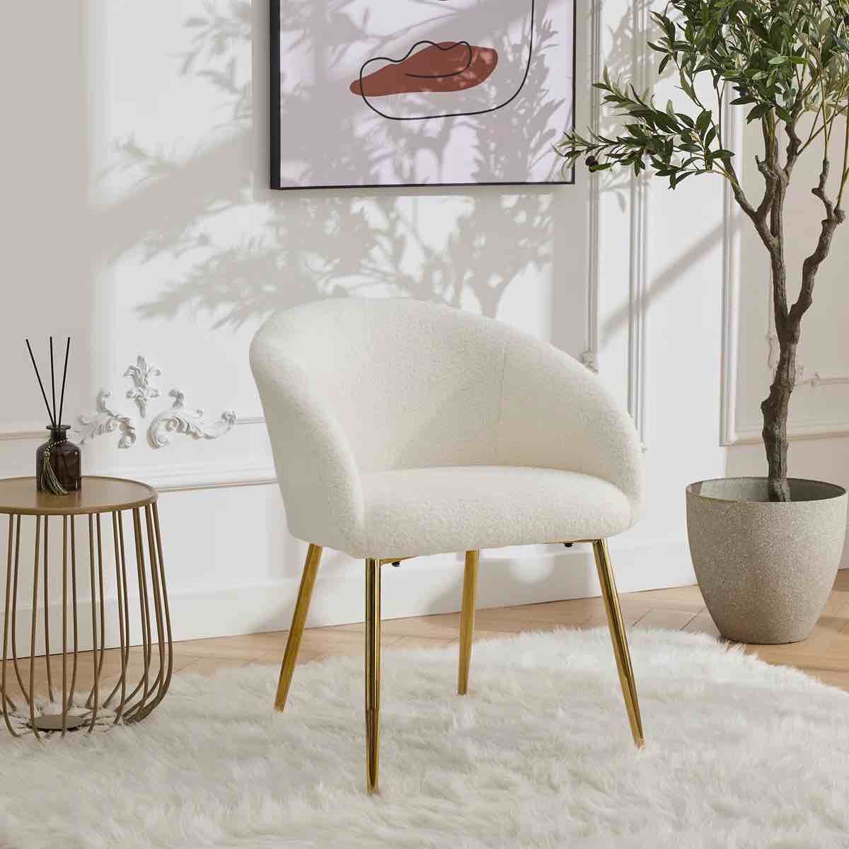 Boucle Modern Dining Chair Set (Set of 2)