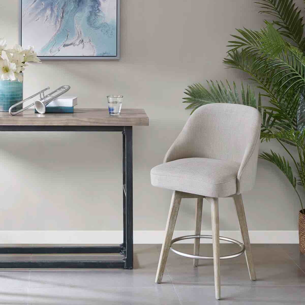 Pearce Upholstered 360° Swivel Counter / Bar Stool