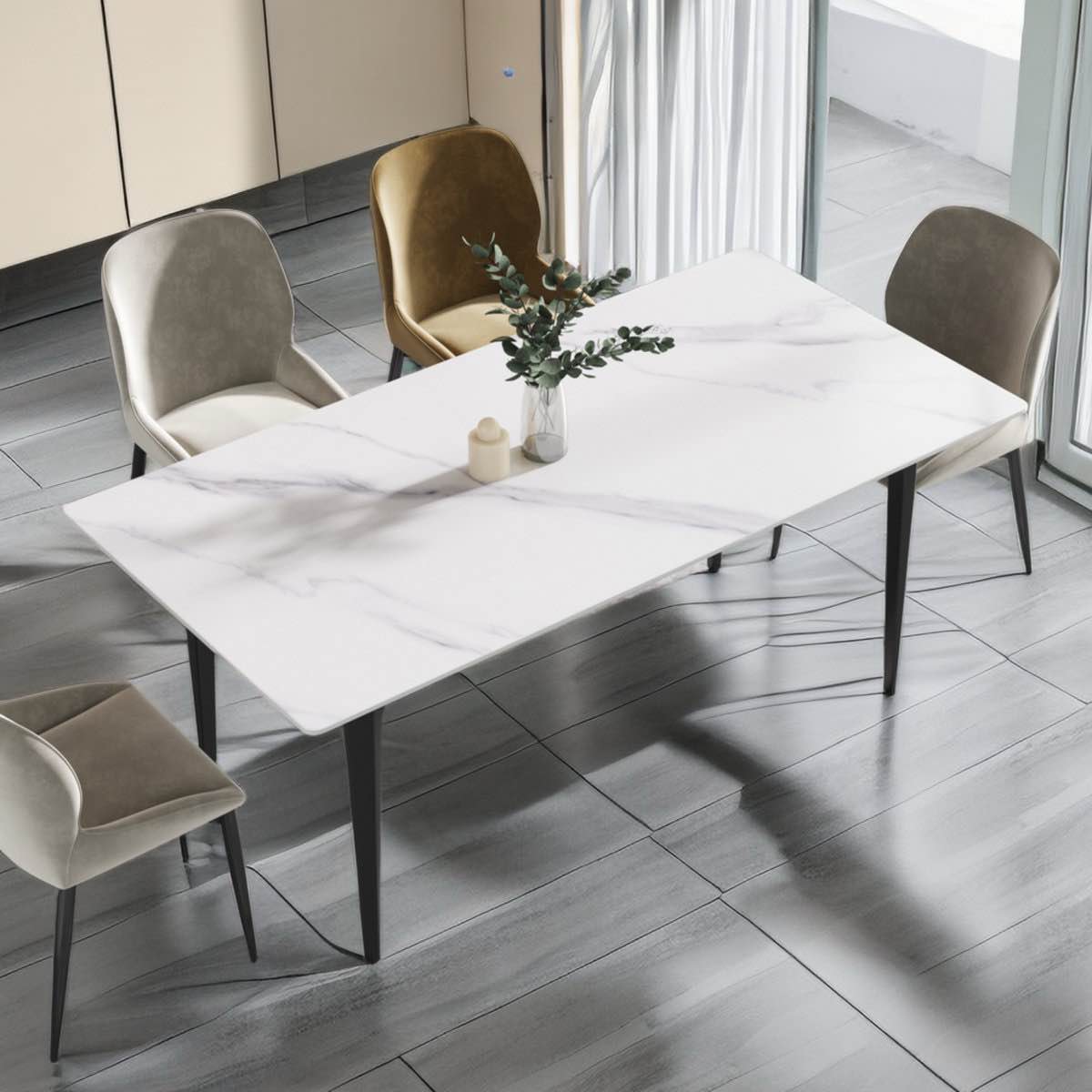 Yianna Modern Stone Dining Table Base for Modern Kitchen Living Room, Home and Office, Table Base Only