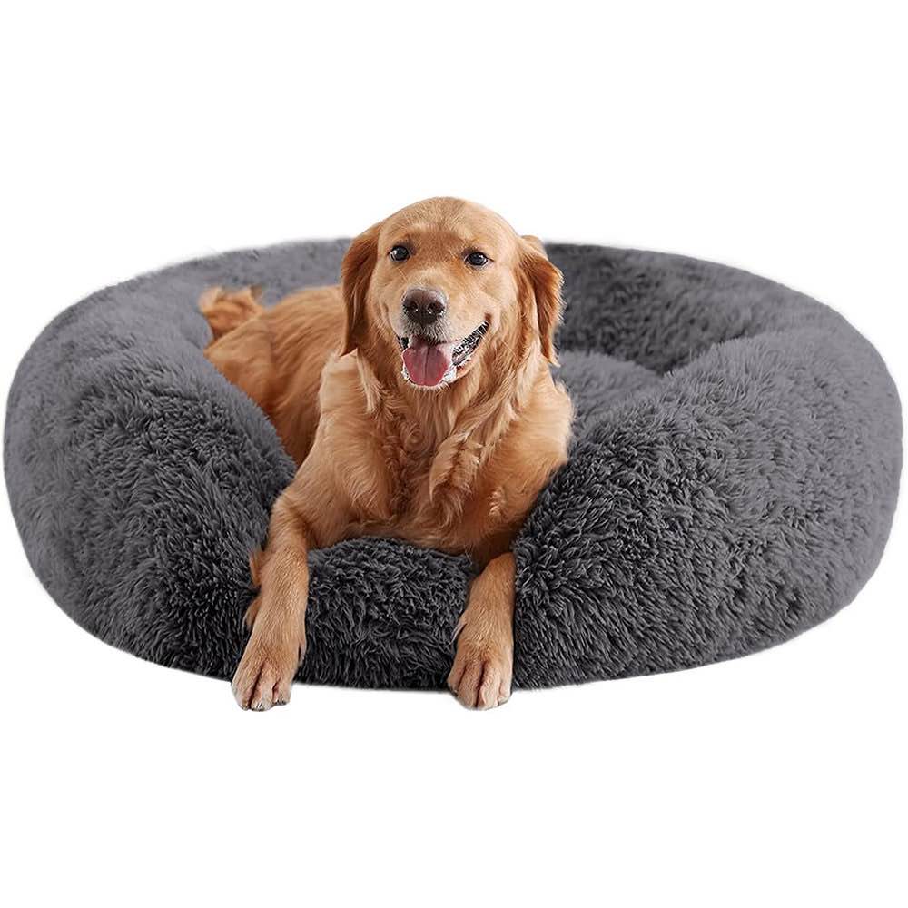 Calming Dog Bed For Home, Anti-anxiety Round Donut Cuddle Pet Beds, Dog Beds With Plush Faux Fur,Washable,Warm Dog bed
