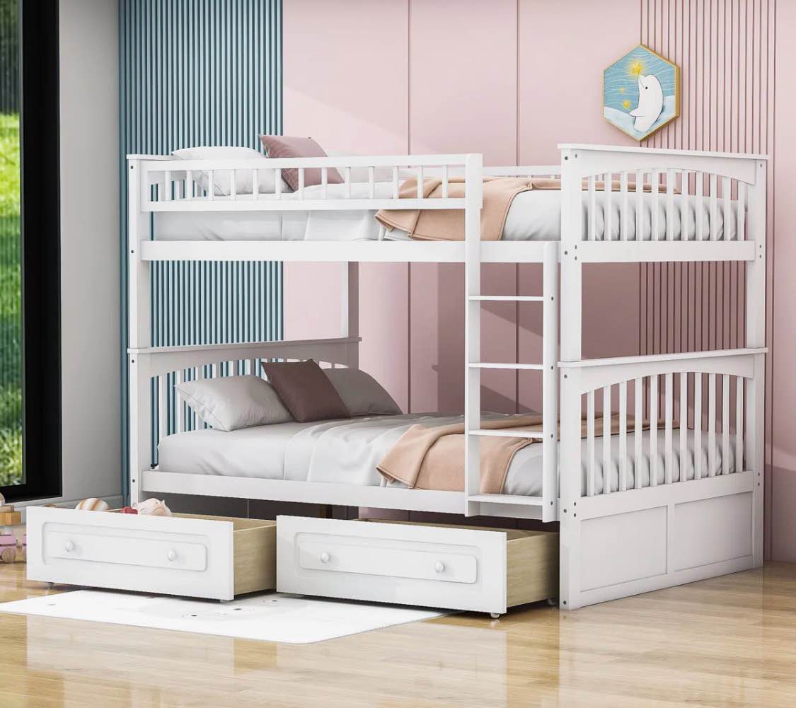 Addieville 2 Drawers Wood Standard Bunk Bed by Harriet Bee ( incomplete box 1 of 2 only )