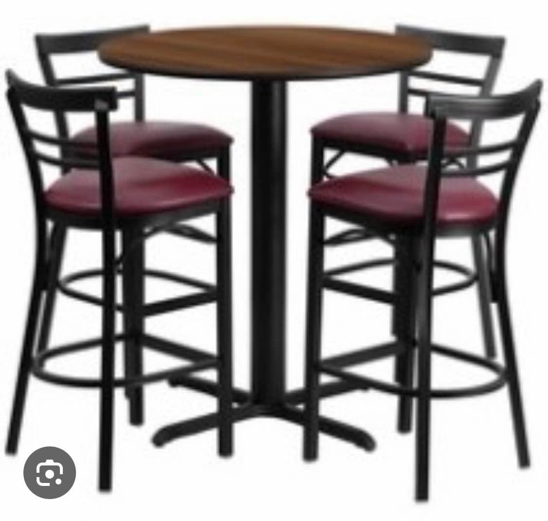 Modern Comfort | Burgundy Vinyl Seats (2 Boxes total) ( CHAIRS ONLY TABLE NOT INCLUDED)