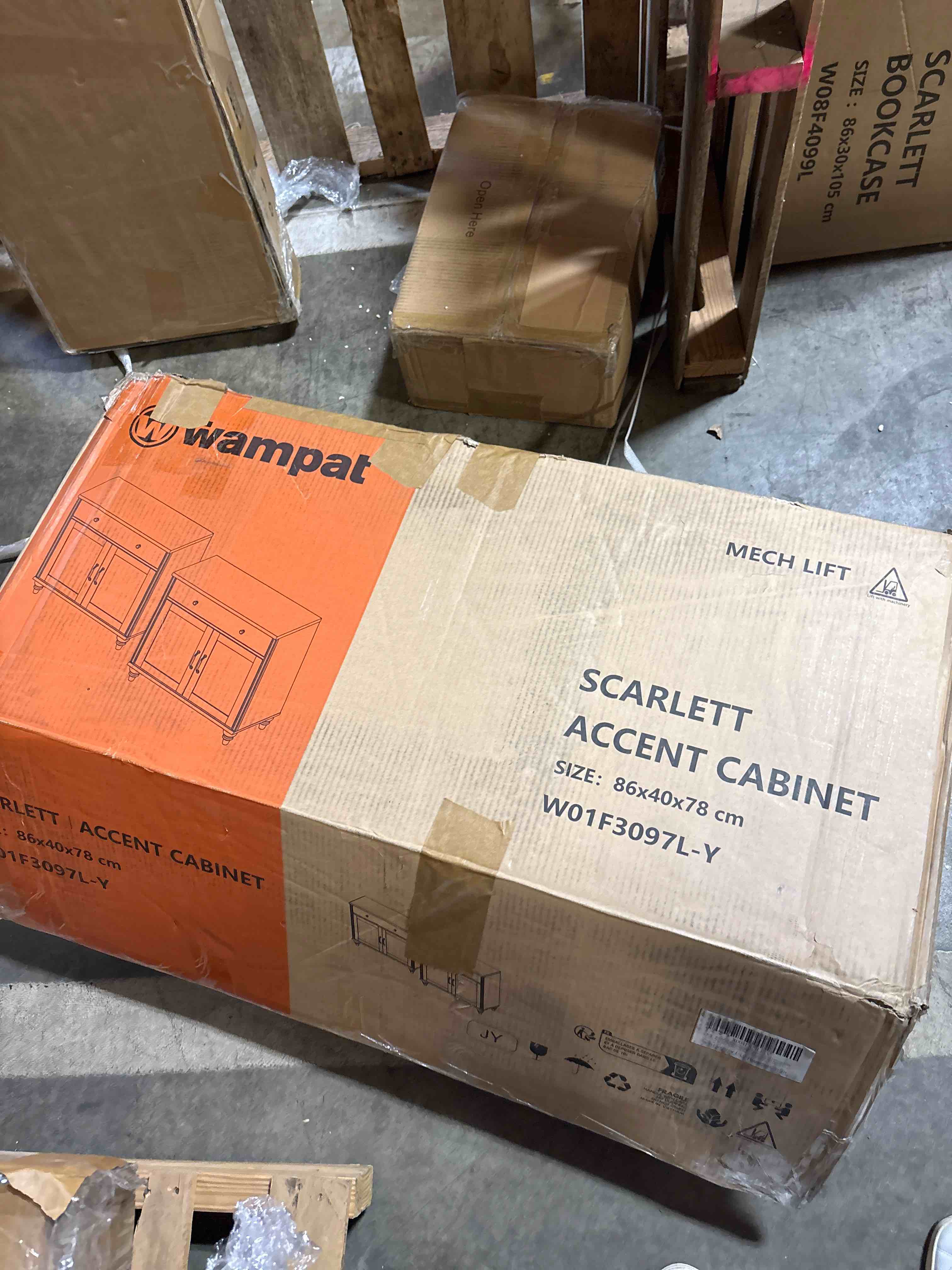 Condition photo showing New/Like New for Scarlett 72.1"H X 67.7"W Set Of 2 Bookcase With Doors & Drawers, 5 Tier Bookshelf, Tall Book Case Shelf With Glass Storage Cabinets, Large Farmhouse Bookshelves For Living Room Bedroom Home Office Kitchen By Charlton Home®