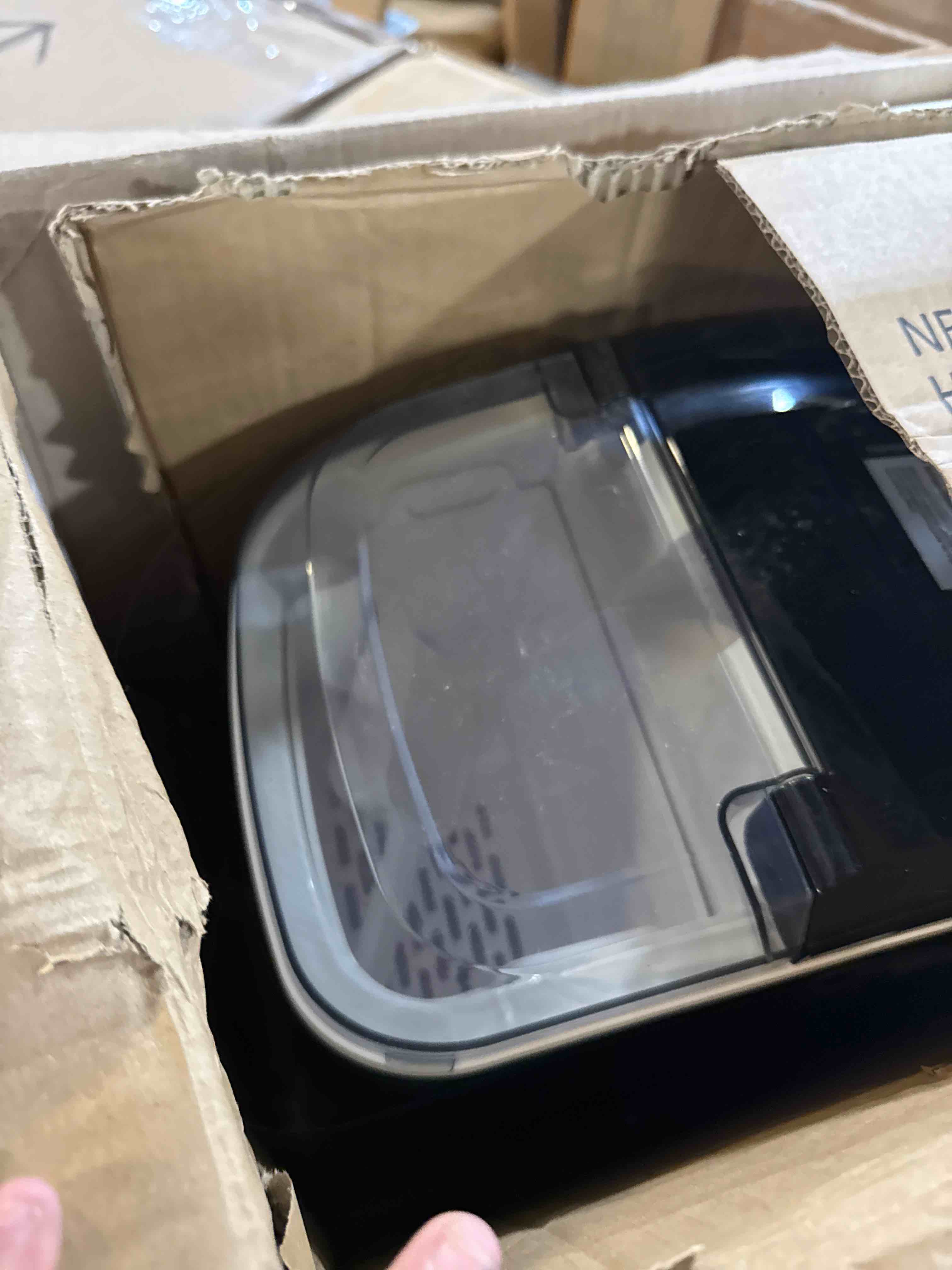 Condition photo showing Good Condition for EUHOMY Nugget Ice Maker Countertop with Handle, Ready in 6 Mins, 34lbs Per Day, Removable Top Cover, Auto-Cleaning, Portable Sonic Ice Maker with Basket and Scoop, for Home/Party/RV/Camping (Black)