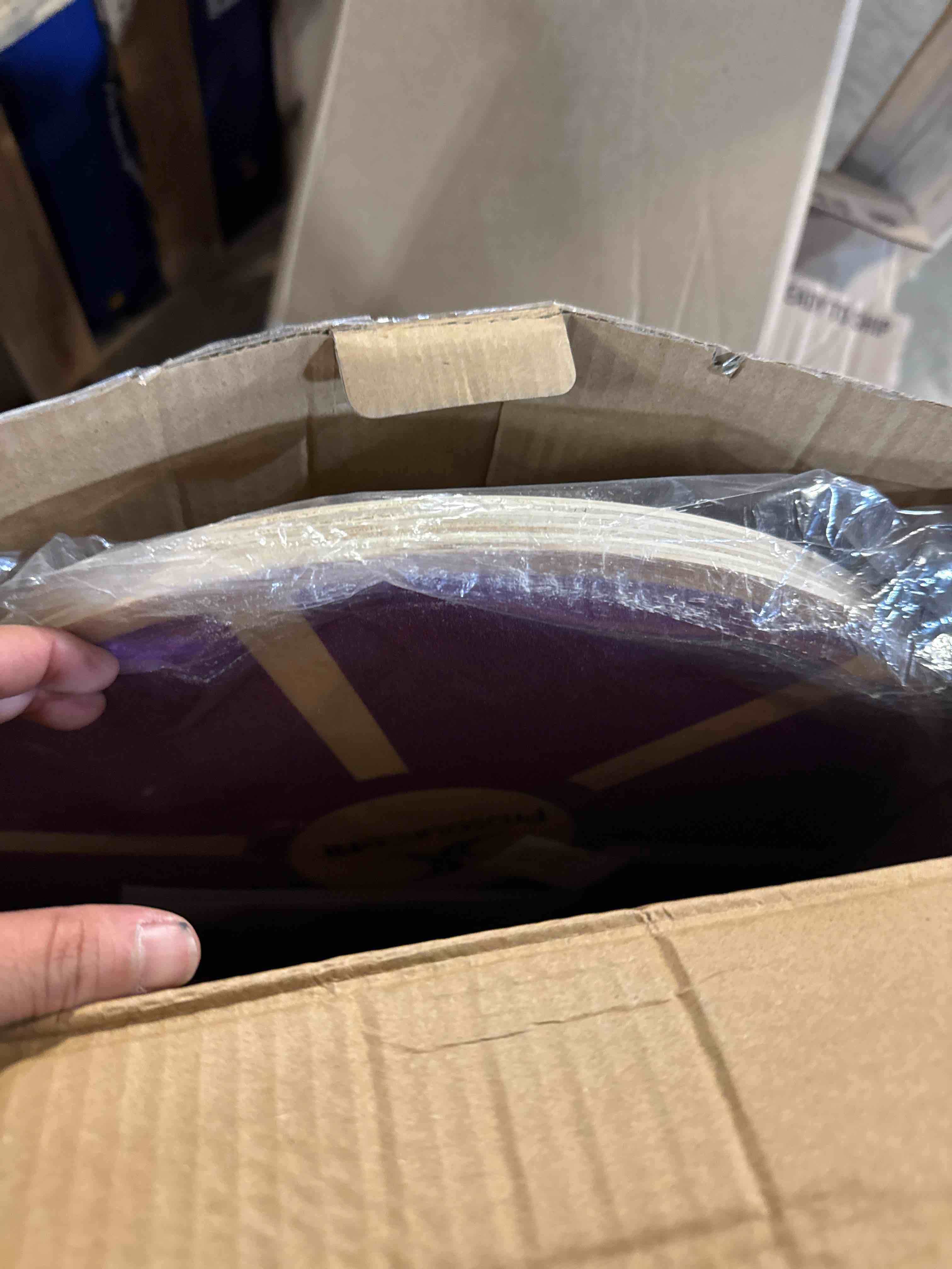 Condition photo showing New/Like New for ProsourceFit Wooden Balance Board Non-Slip Wobble Core Trainer 15.75in (39.5cm) Diameter with 360 Rotation for Stability Training, Full Body Exercises, Physical Therapy Purple