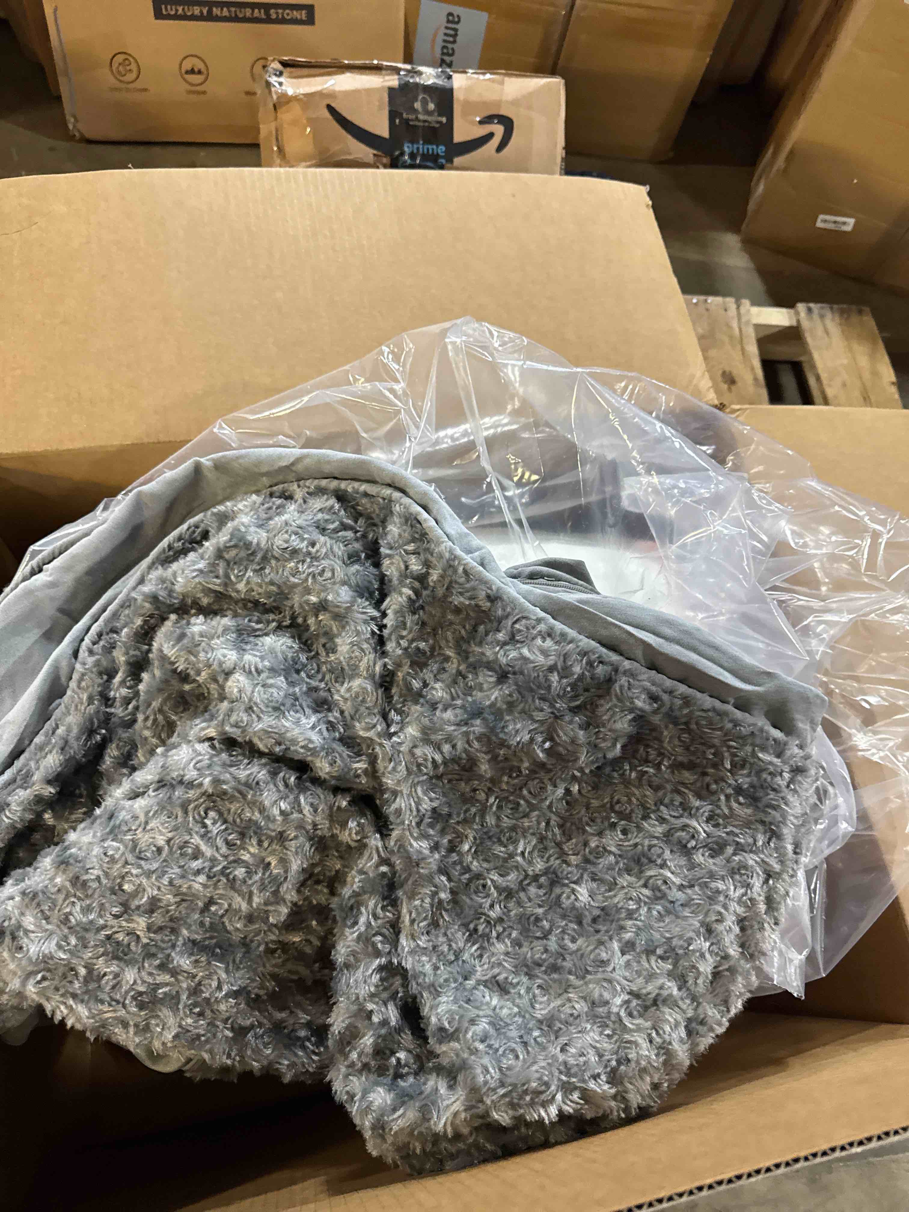 Condition photo showing Good Condition for FurHaven Orthopedic Dog Bed for Large Dogs, Luxe Lounger Contour Mattress with Solid Orthopedic Foam Slab for Joint Support, Removable Washable Cover, Jumbo XL, Plush Suede, Gray Jumbo/XL Gray