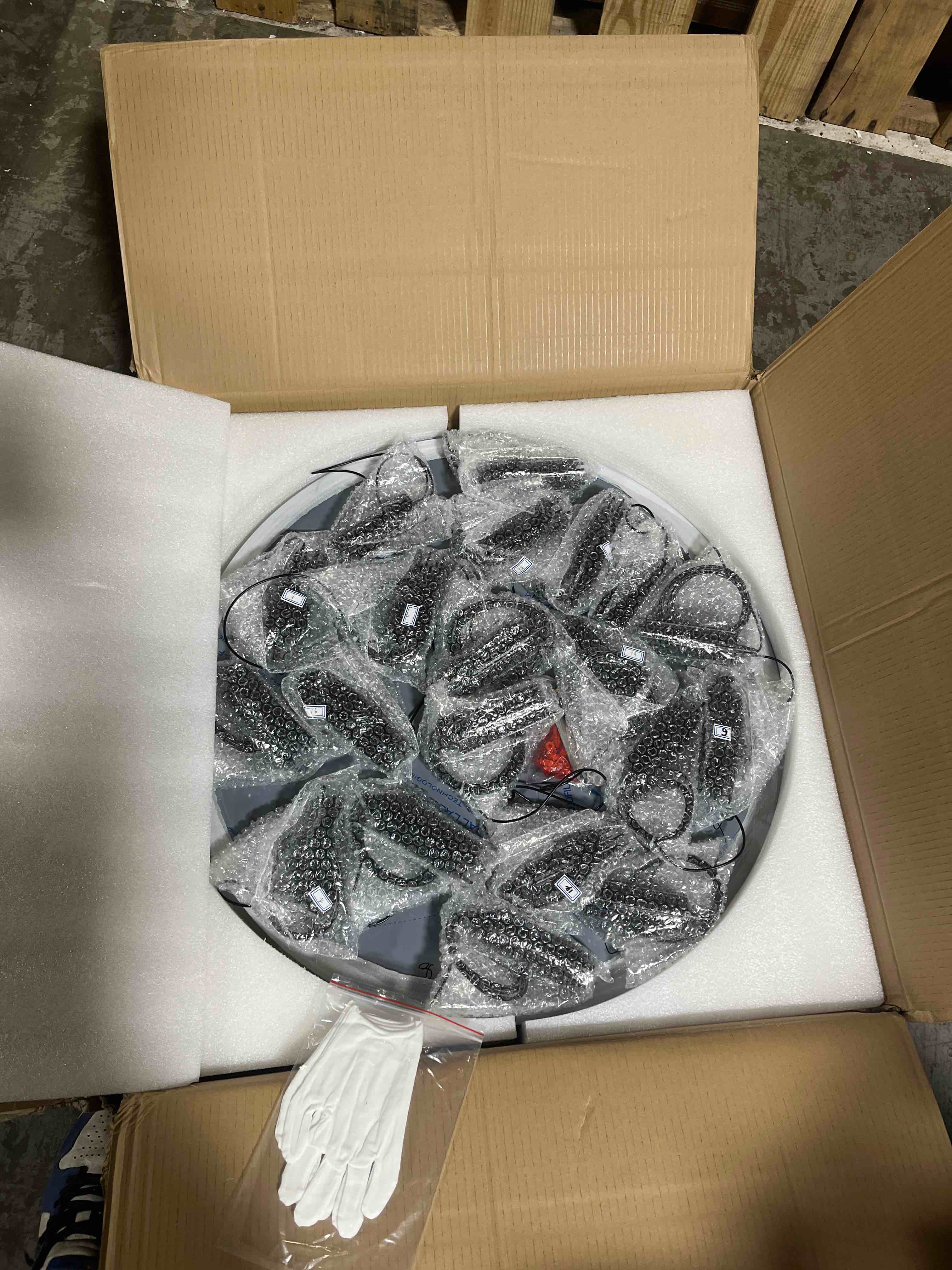 Condition photo showing New/Like New for Modern Minimalist Staircase Chandelier Lighting Villa Living Room Duplex Attic Light Cylindrical Crystal Staircase Chandelier,Indoor Light