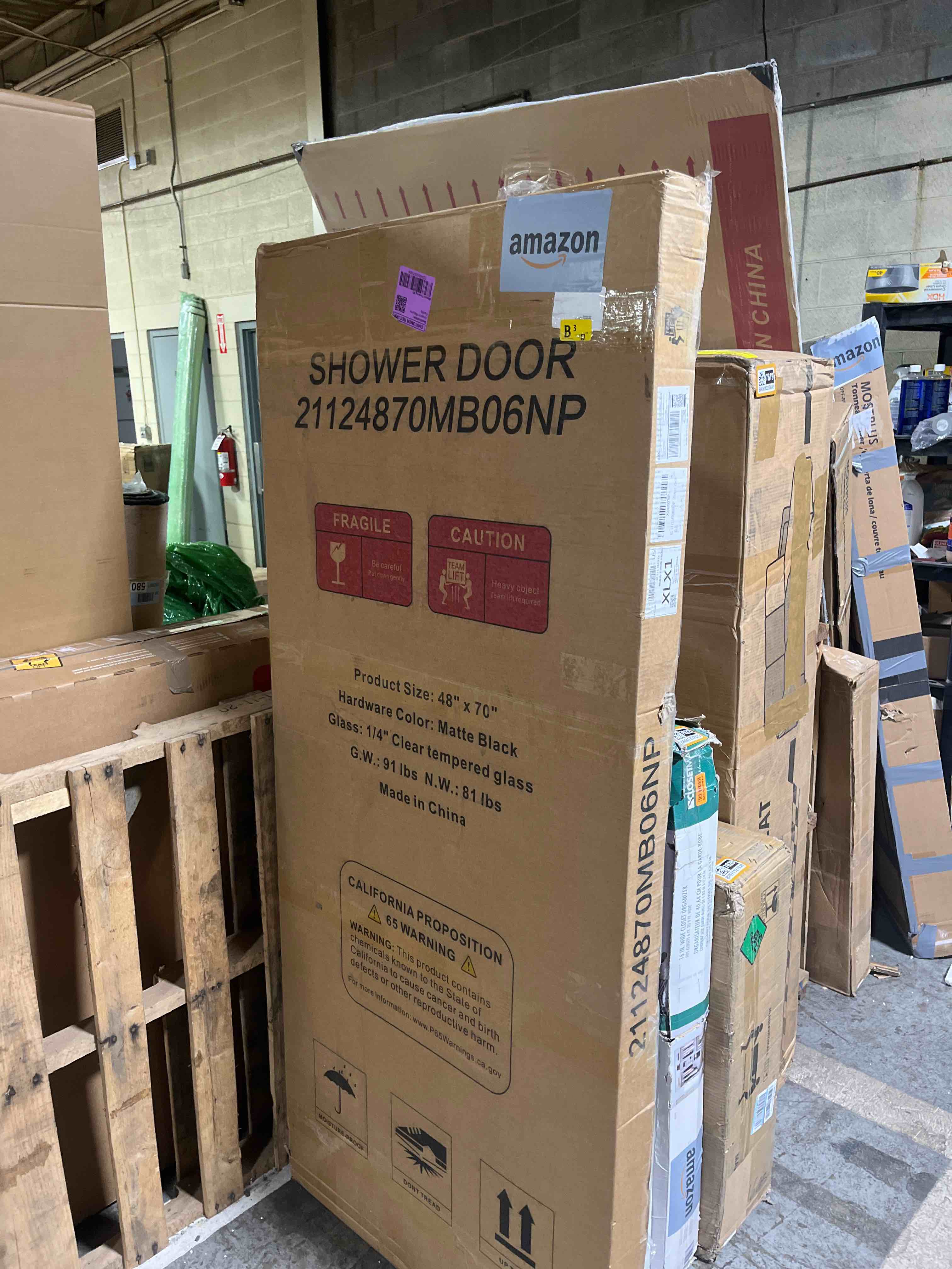 Condition photo showing New/Like New for Shower Door,Royal Guard 44-48" W x 70" H Semi-Frameless Double Sliding Glass Shower Door with 1/4'' (6mm) Clear SGCC Tempered Glass,Bypass Shower Enclosure,Matte Black