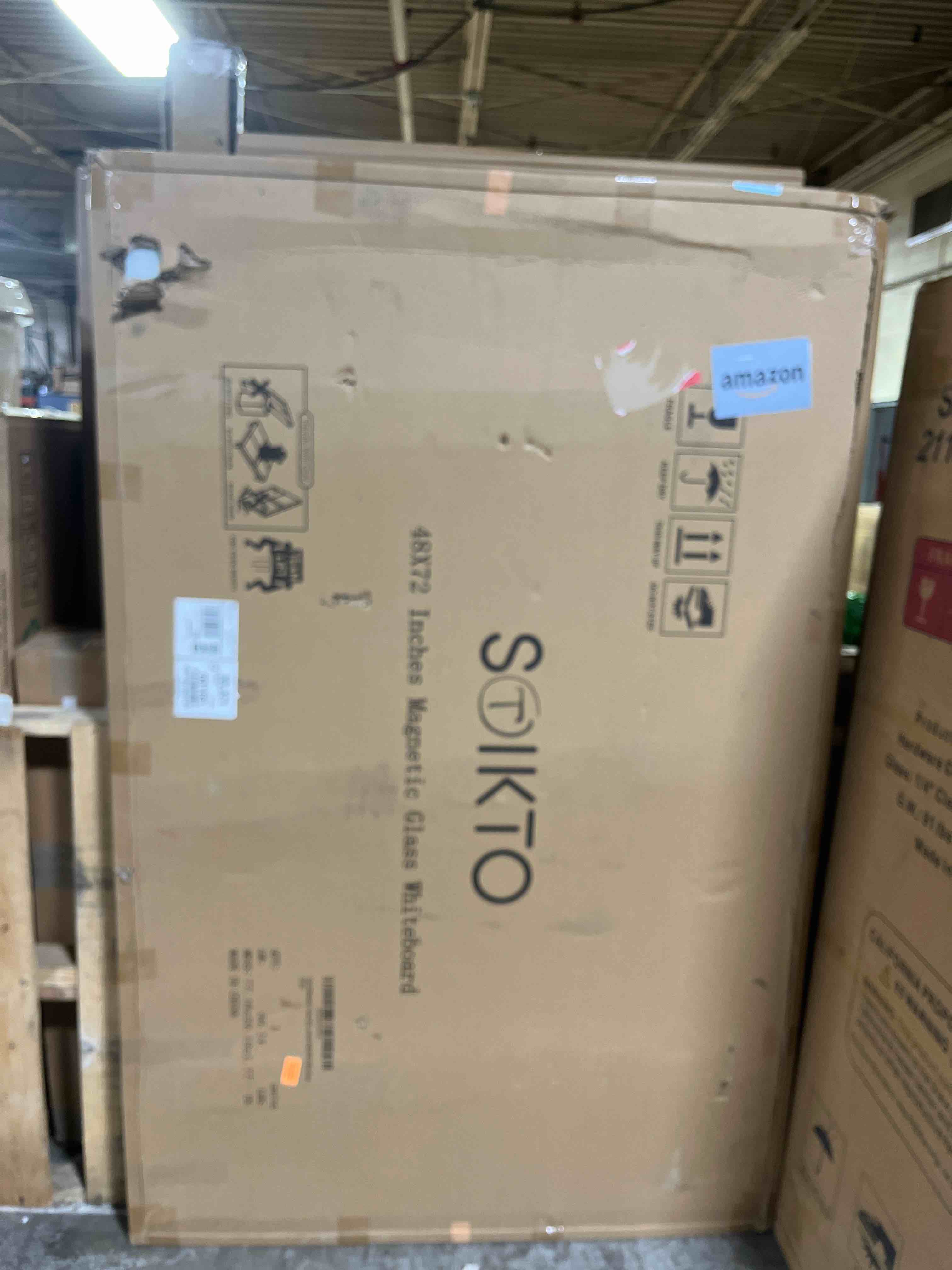 Condition photo showing New/Like New for Glass Whiteboard - Glass Dry Erase Board 48" x 72" Magnetic White Board Writing Board White Boards for Walls Wall Office Home White 48"W x 72"H