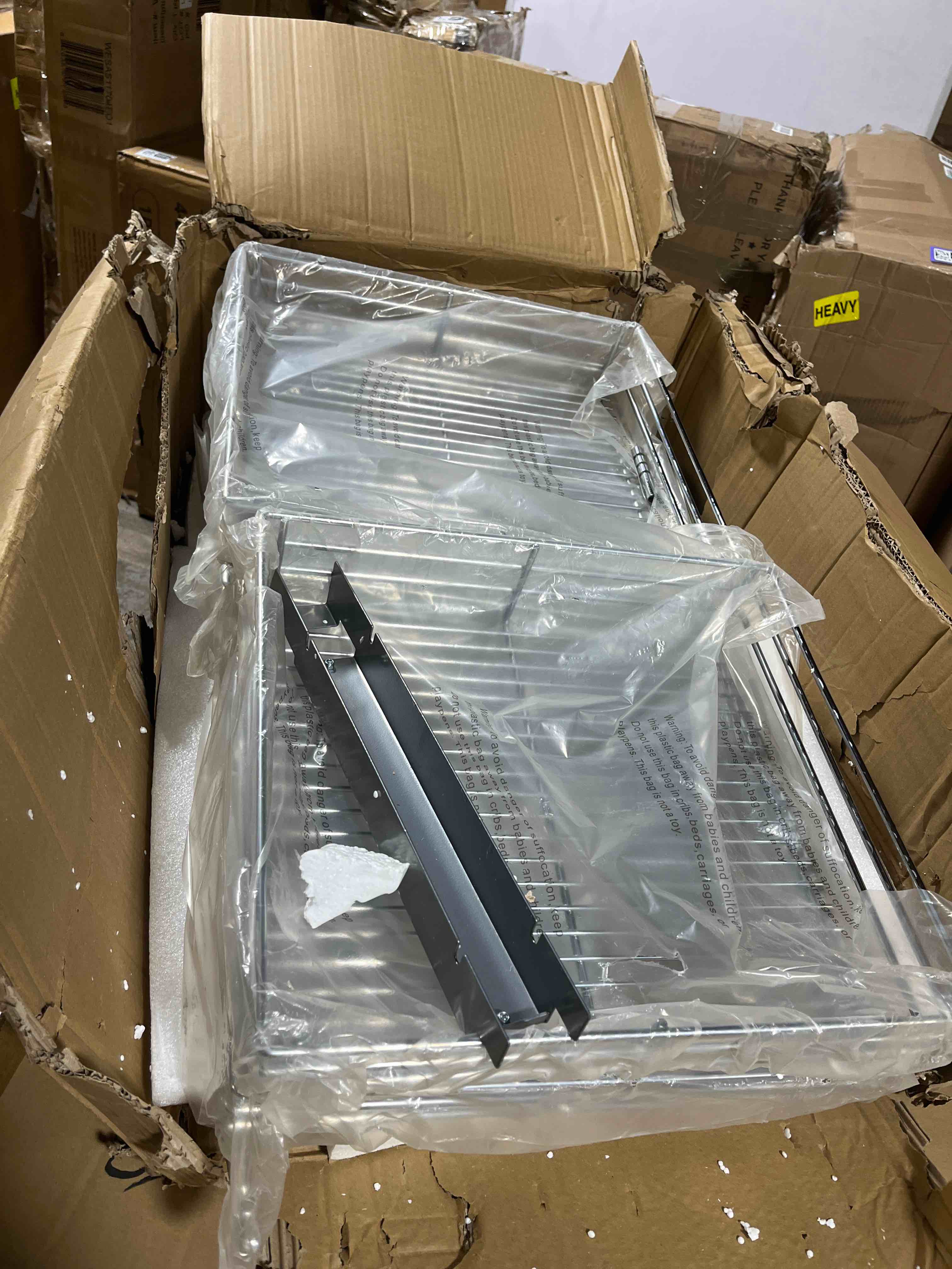 Condition photo showing As Is for Blind Corner Cabinet Pull Out 2 Tier, Left & Right Blind Corner Cabinet Organizer for 20" W, Cabinet Pull Out 4 Shelves, Chrome, Slide Out Drawers for Kitchen or Bathroom Cabinets 20 inches