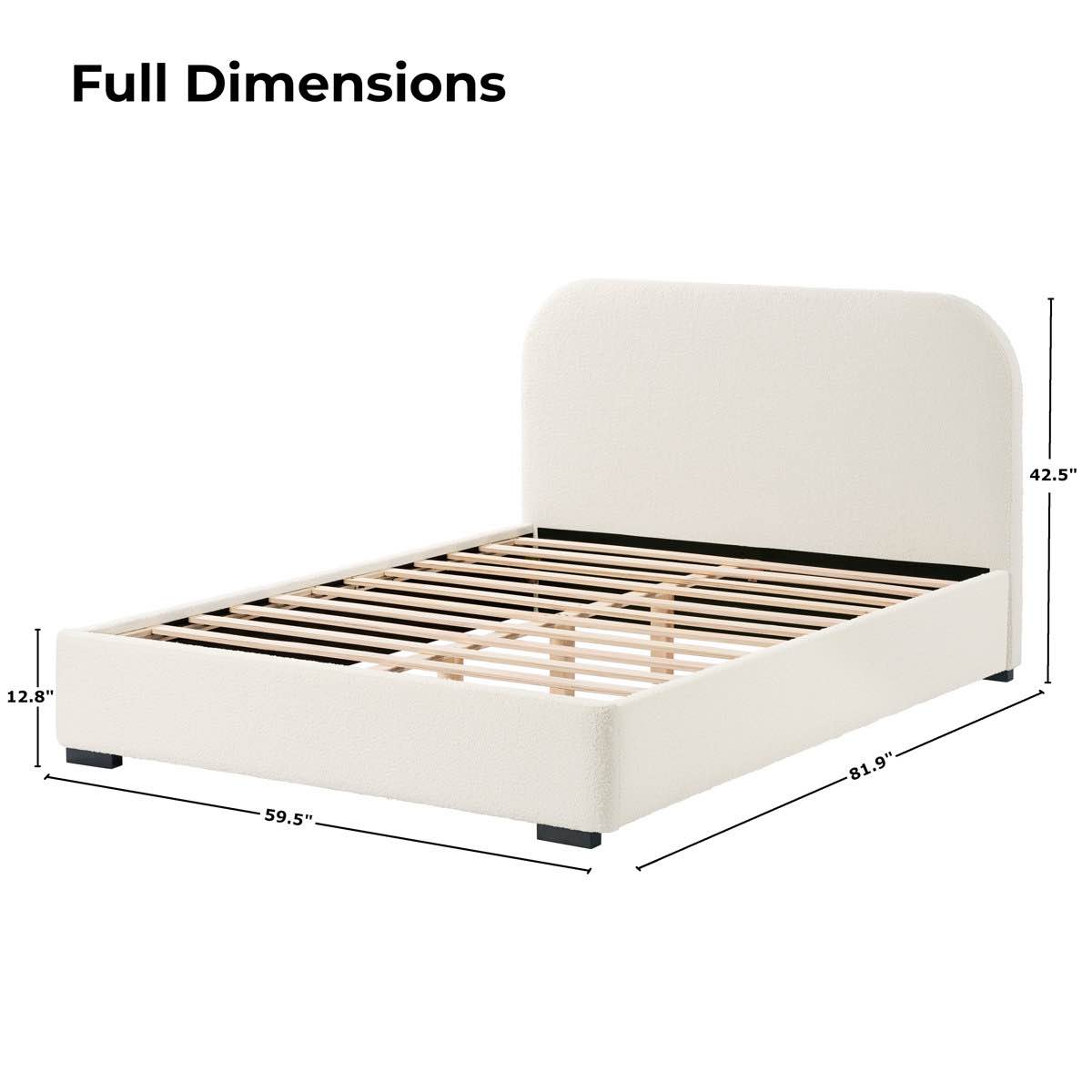 Condition photo showing Good Condition for reigen boucle platform bed by joss & main (headboard only)
