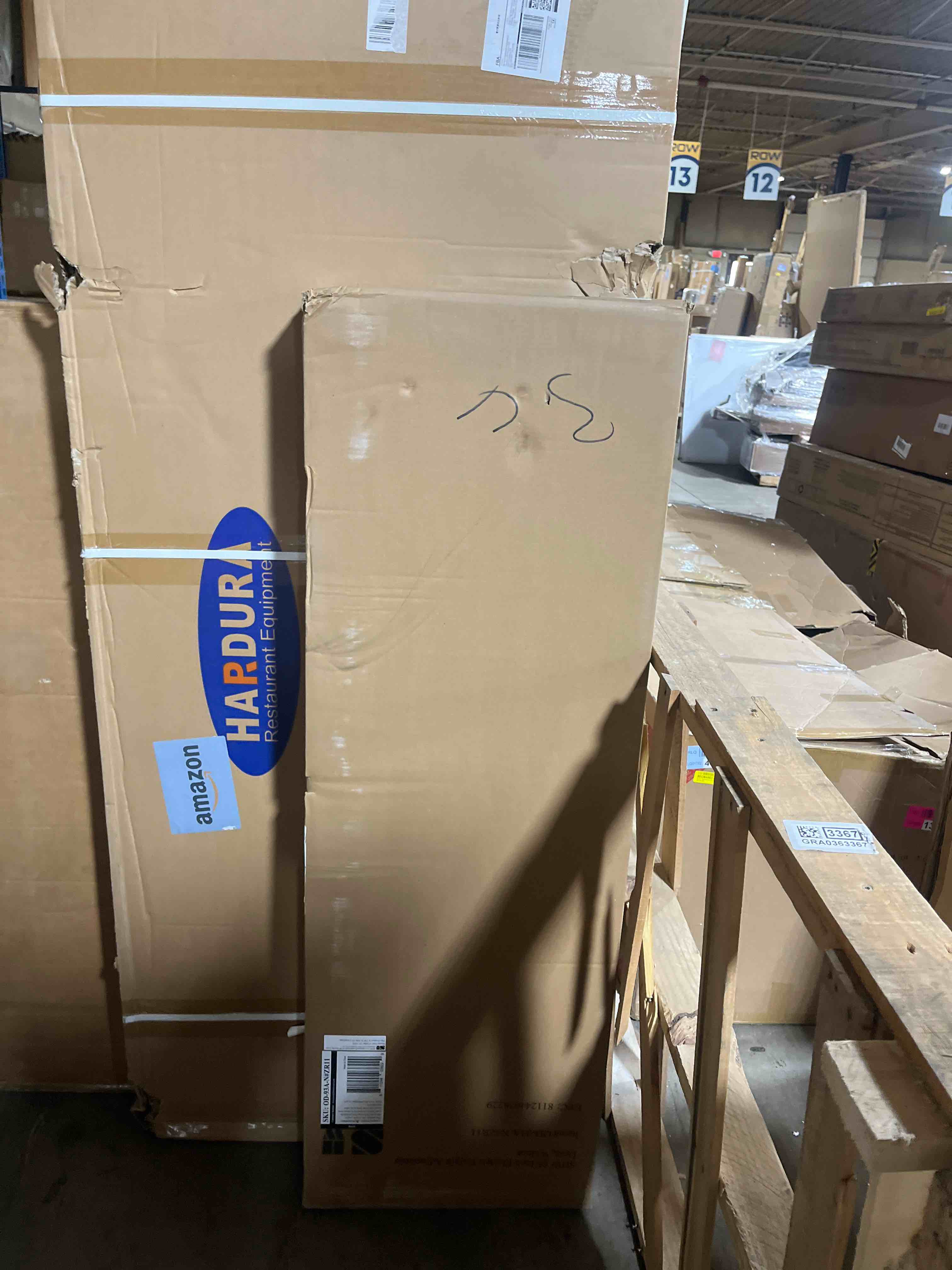 Condition photo showing New/Like New for SHW 55 x 28 Inches Electric Height Adjustable Standing Desk with Drawer and Memory Preset, Walnut