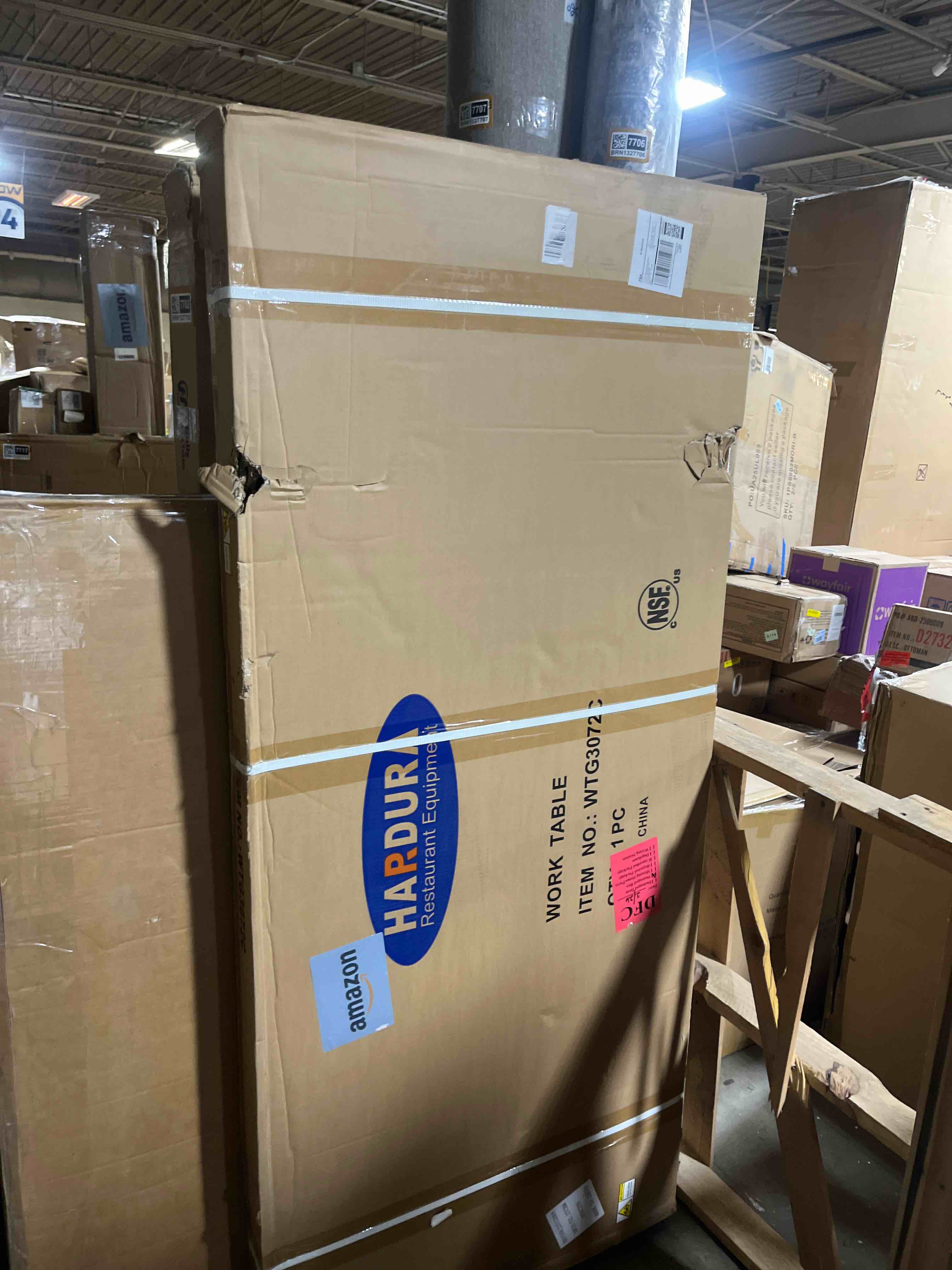 Condition photo showing Good Condition for HARDURA Stainless Steel Table with Wheels 30 x 72 Inches Casters NSF Heavy Duty Commercial Prep Table with Undershelf and Galvanized Legs for Food Prep 30" x 72"