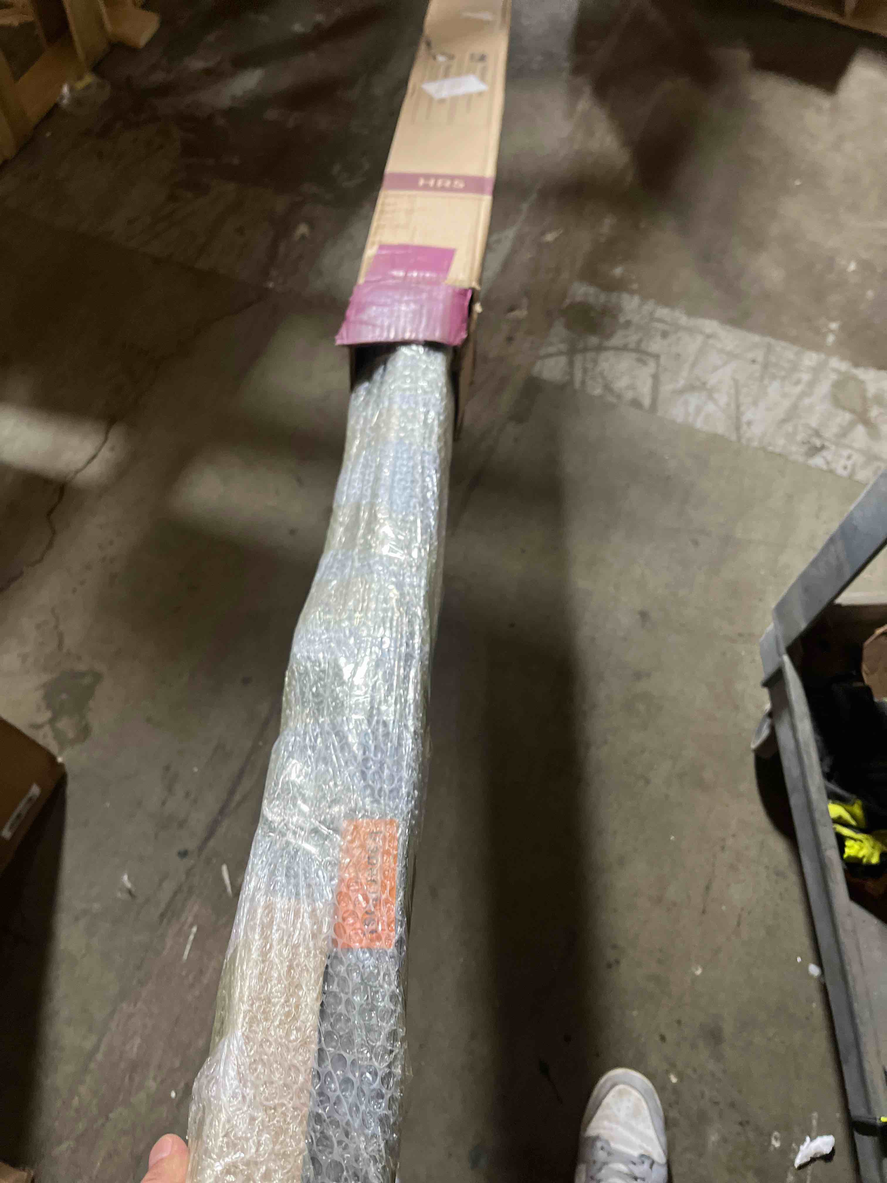 Condition photo showing Good Condition for CR Fence & Rail Outdoor Handrail, 6 Step Stair Handrail, 83" x 36" Fits 1 to 6 Steps, Wrought Mattle Iron Handrail for Concrete Steps, Porch Steps, One-Step Assembly, Black Black 6 Steps Straight-Square