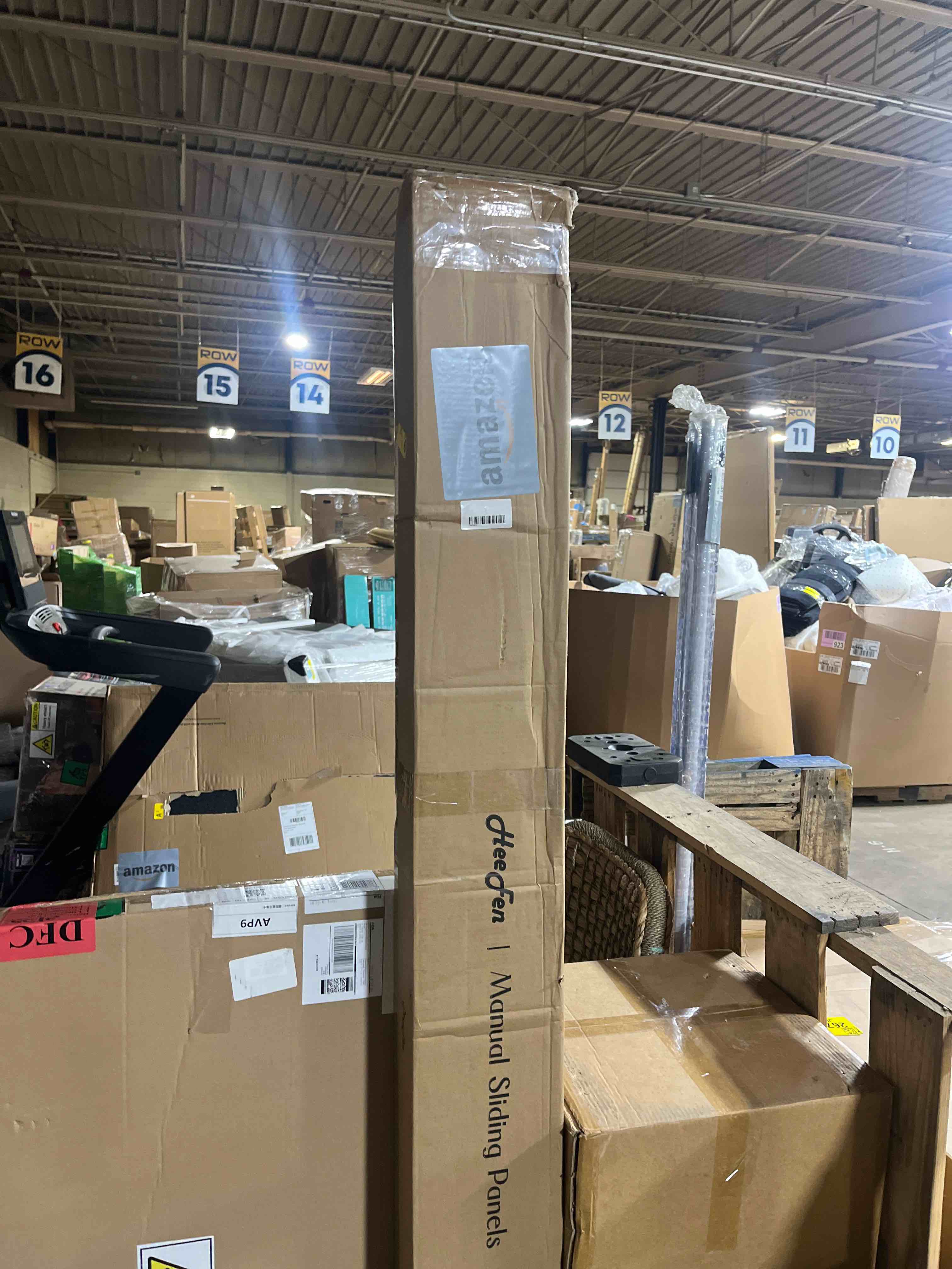 Condition photo showing New/Like New for Adjustable Panel Track Blinds Light Filtering Vertical Blinds with Valance, Room Dividers, Retractable Track from 74" to 133" W, Trimmable Panel Up to 102" H (Linen Beige)