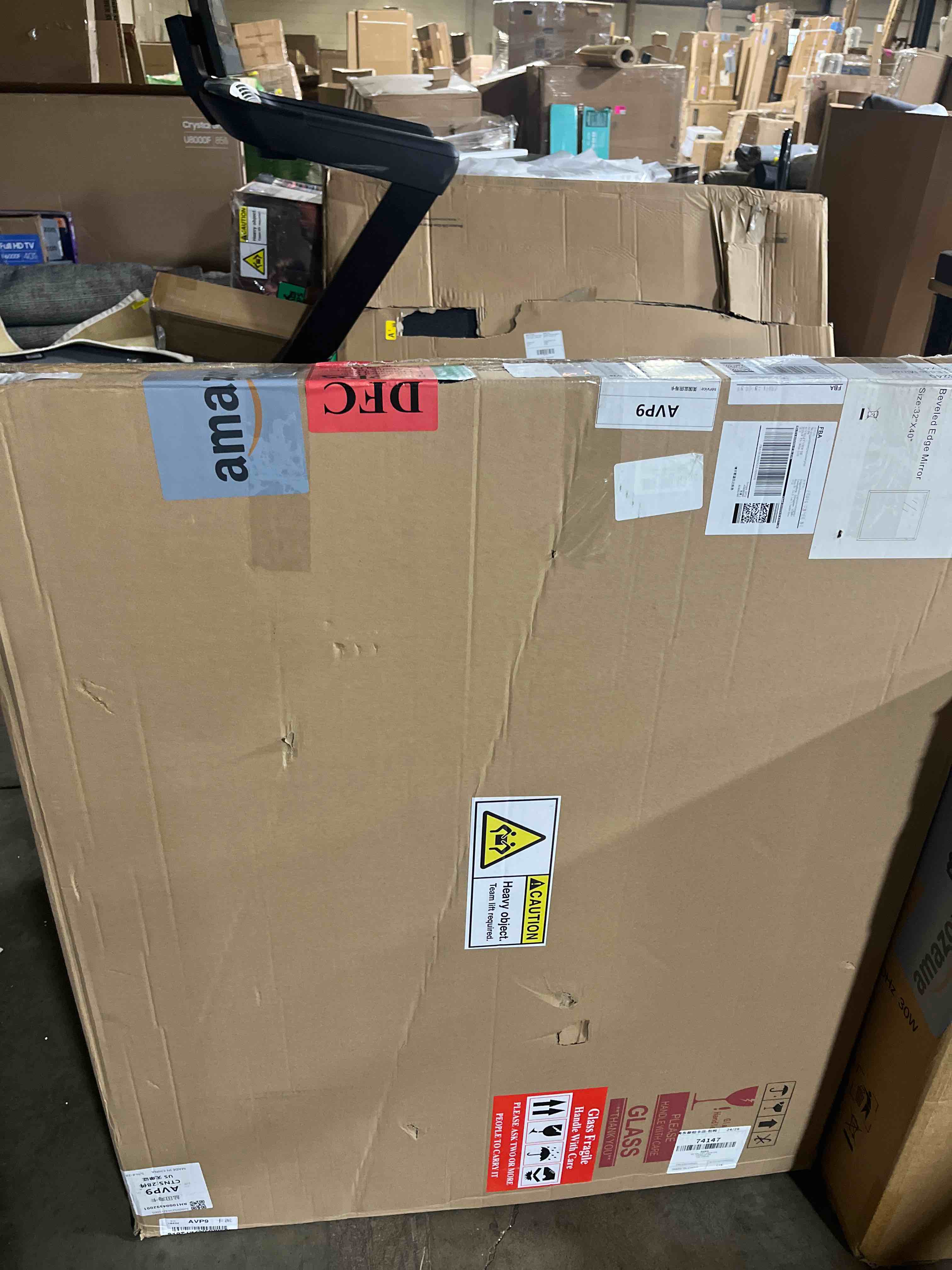 Condition photo showing New/Like New for 32x40 Inch Bathroom Mirror Frameless Beveled Edge Rectangle Wall Mirror Explosion Proof and Shatterproof Bathroom Vanity Mirror Wall Mounted Hang Firmly (Horizontal or Vertical)