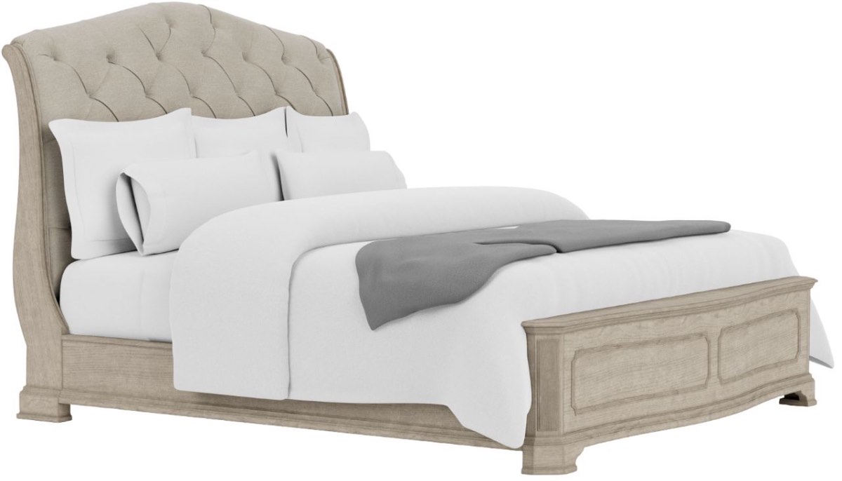 Condition photo showing Good Condition for Riverside Furniture Kensington Vintage Linen Queen Sleigh Bed (Footboard only)