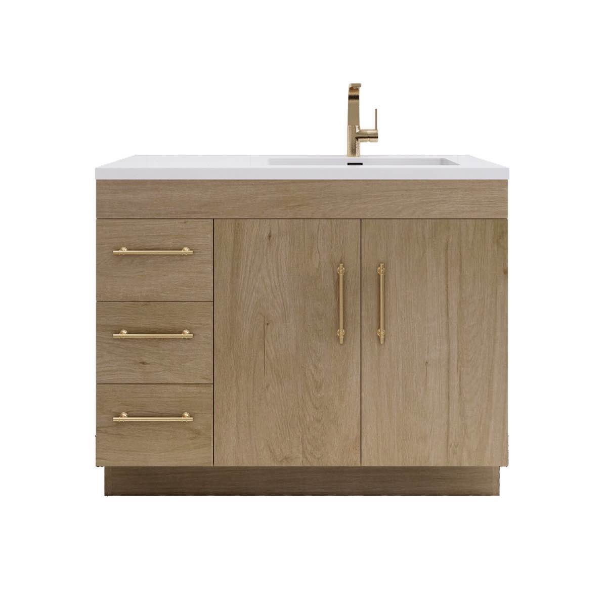 42'' single bathroom vanity with acrylic top by elsa