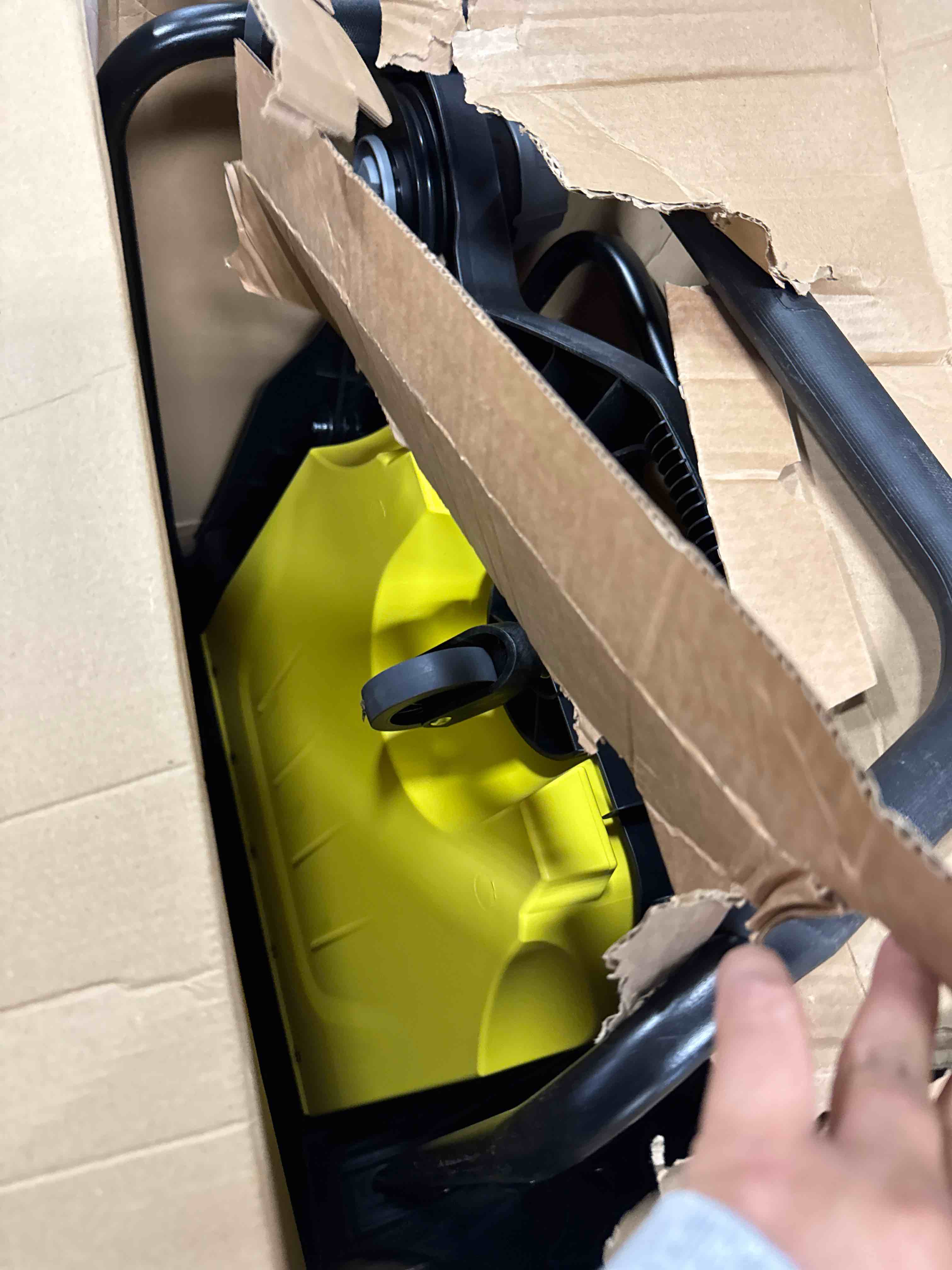 Condition photo showing New/Like New for kärcher walk-behind outdoor push sweeper s 6 twin for workshops, warehouses or garages - 6x faster than a push broom, 10 gallon capacity, 33.9" sweeping width s 6 twin (residential)