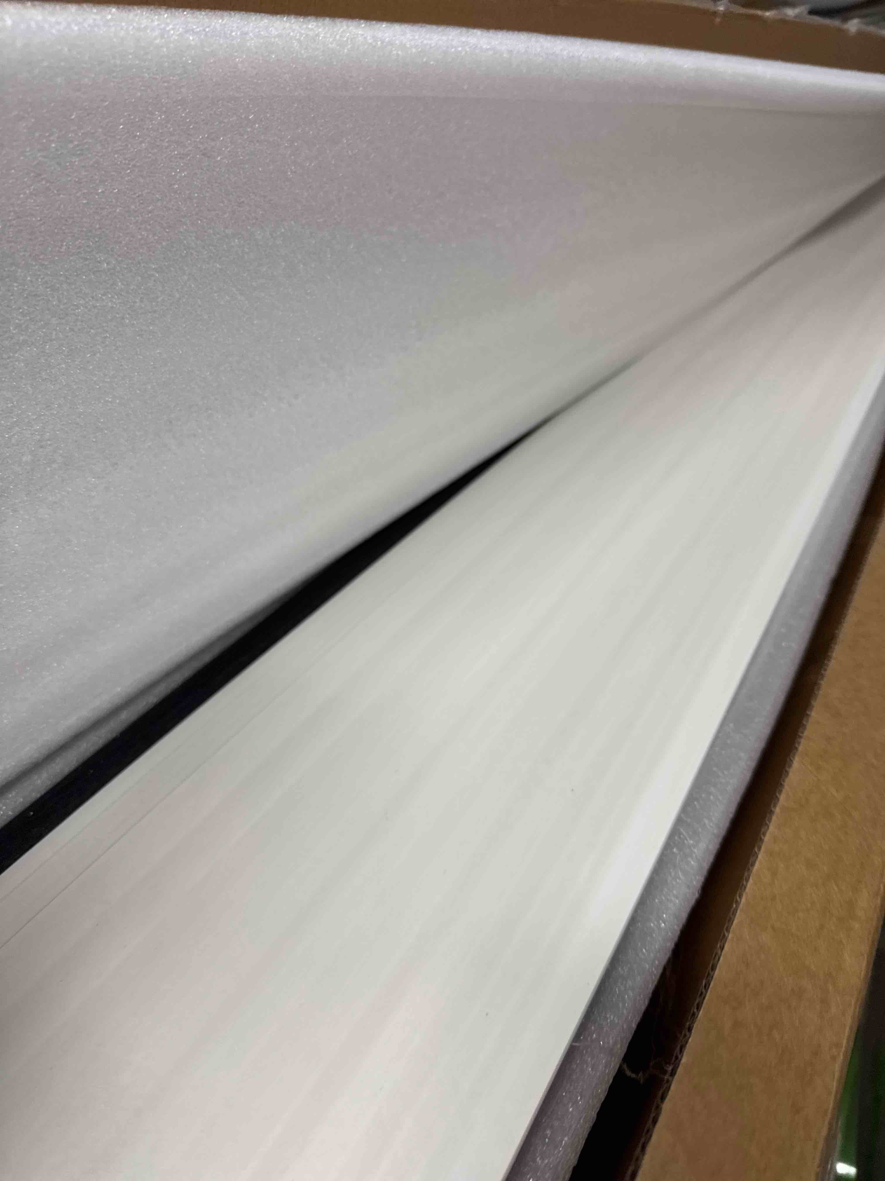 Condition photo showing New/Like New for wpc slat wall panels 8 pack 96" x 8.2", waterproof fluted wall paneling, accent 3d wall panel for wall decor, bathroom, bedroom, office - widen low grille black (cover approx.44 sq.ft)