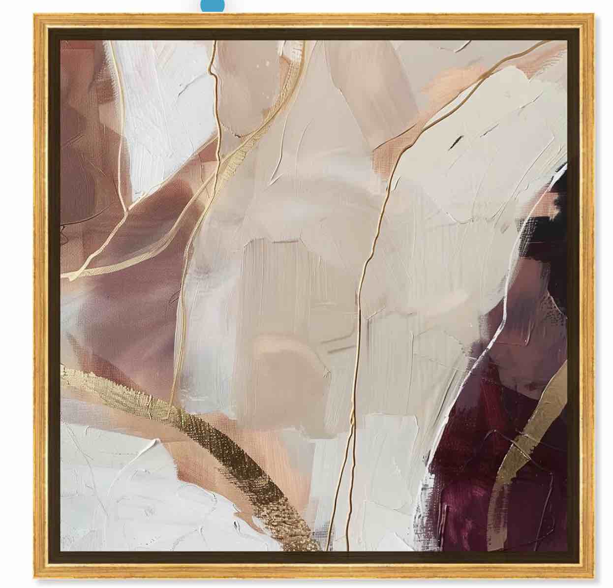 Art Remedy Lost In Canyons Canvas Colorful Abstract Wall Art, Gold Frame, 30" x 30"